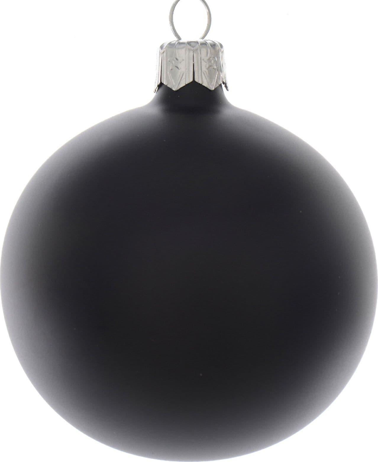 Palline per albero di Natale in vetro decorate color Nero Opaco - 2