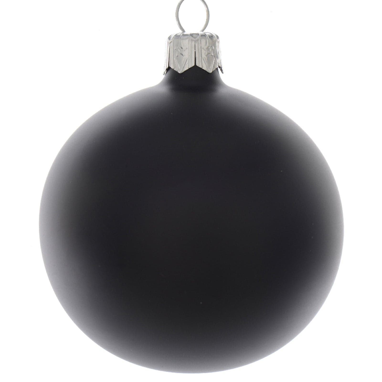 Palline per albero di Natale in vetro decorate color Nero Opaco - 2