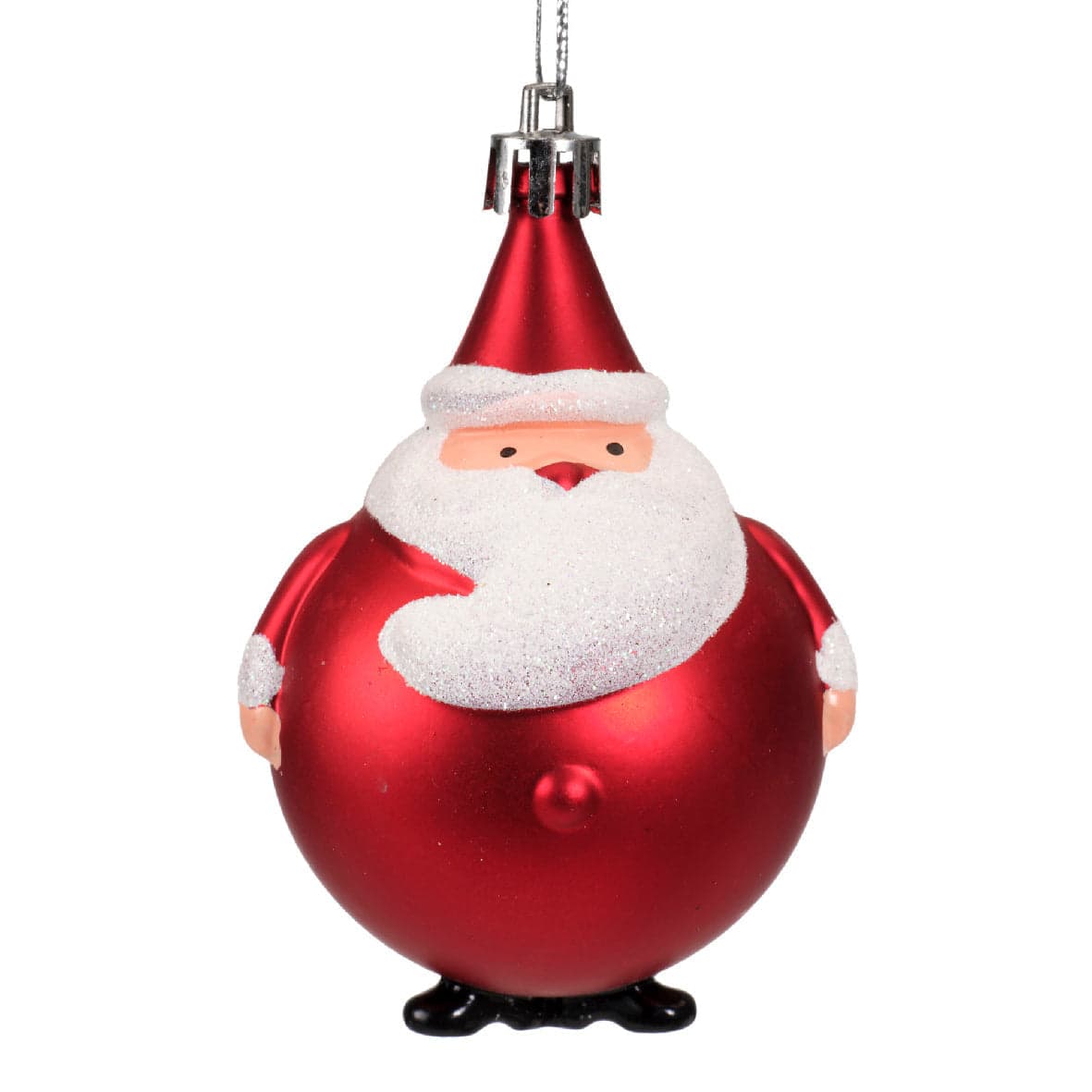 Palline per albero di Natale Babbo in plastica color Rosso Chiaro da 8,5 cm - 2