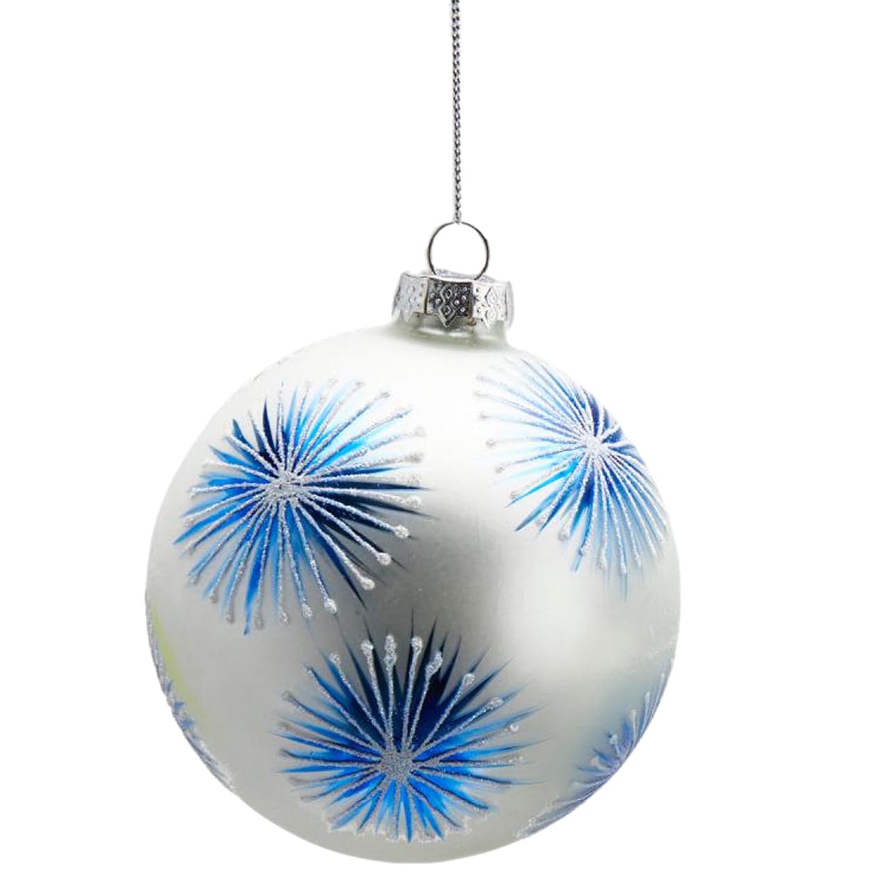 Pallina per albero di Natale in vetro decorata Splash pendaglio decorativo blu - 2