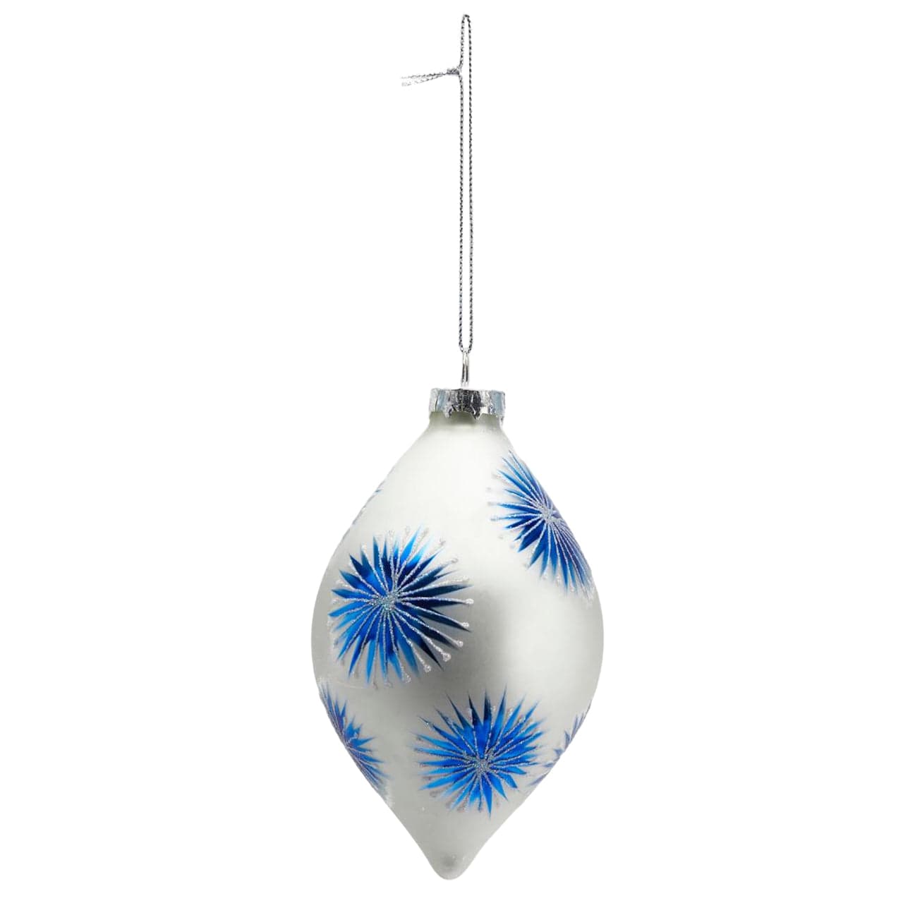 Pallina per albero di Natale in vetro decorata Splash pendaglio decorativo blu - 3