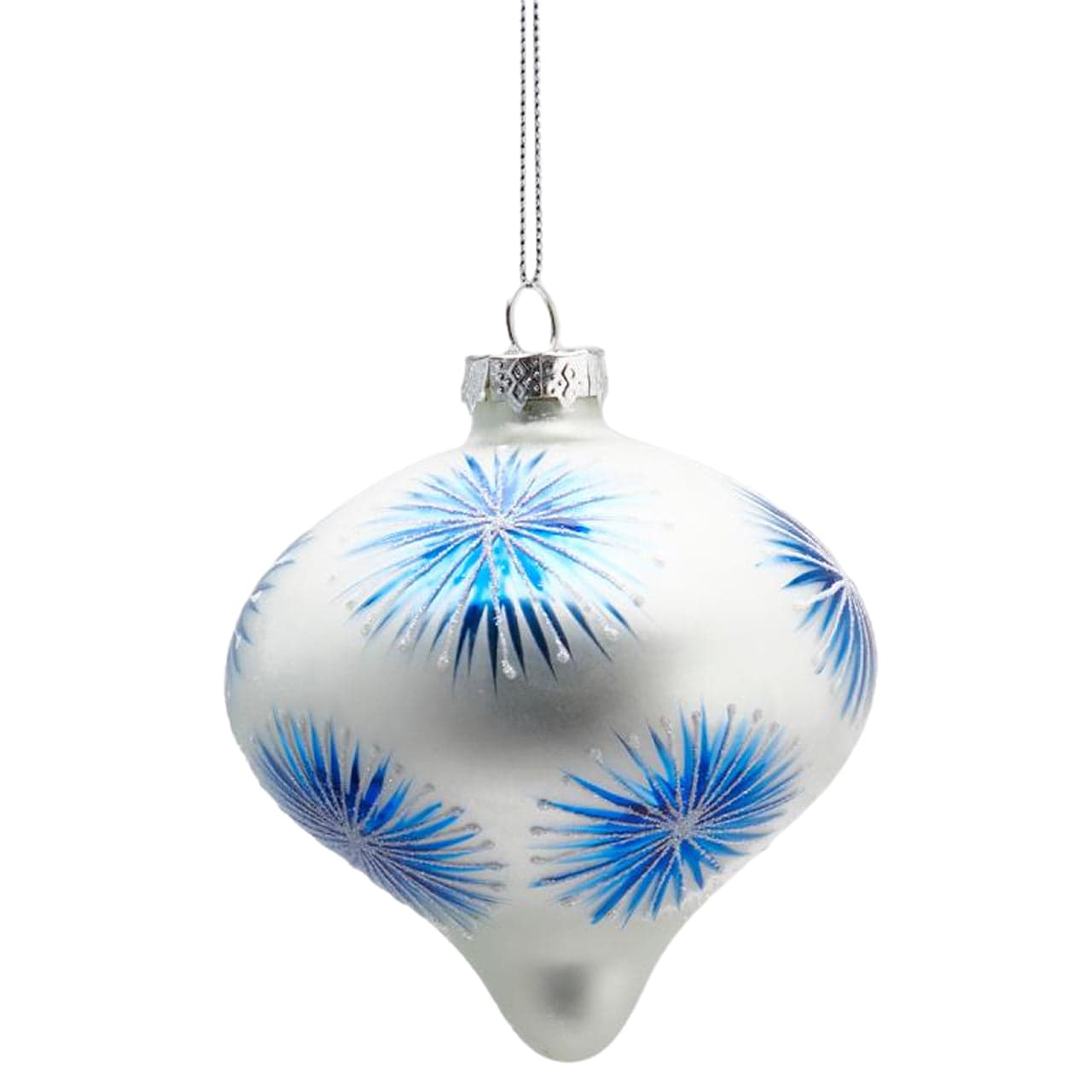 Pallina per albero di Natale in vetro decorata Splash pendaglio decorativo blu - 4