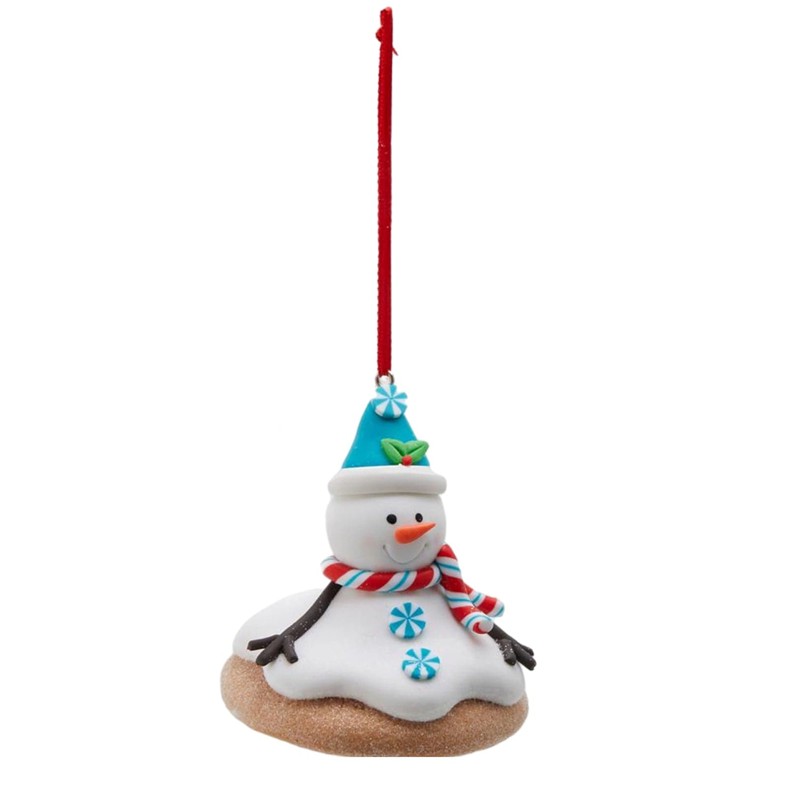 Pendaglio per albero di natale Pupazzi di Neve da 9 cm rosso verde e blu - 2