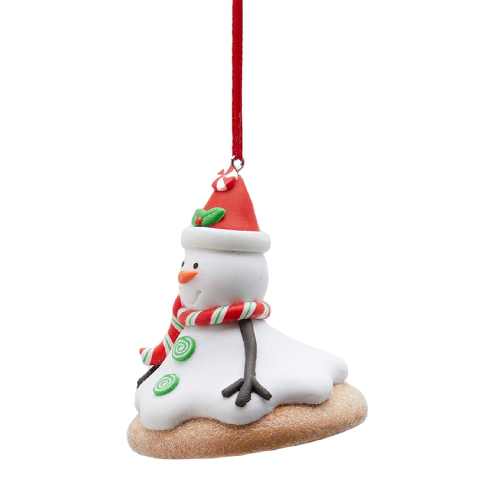 Pendaglio per albero di natale Pupazzi di Neve da 9 cm rosso verde e blu - 4