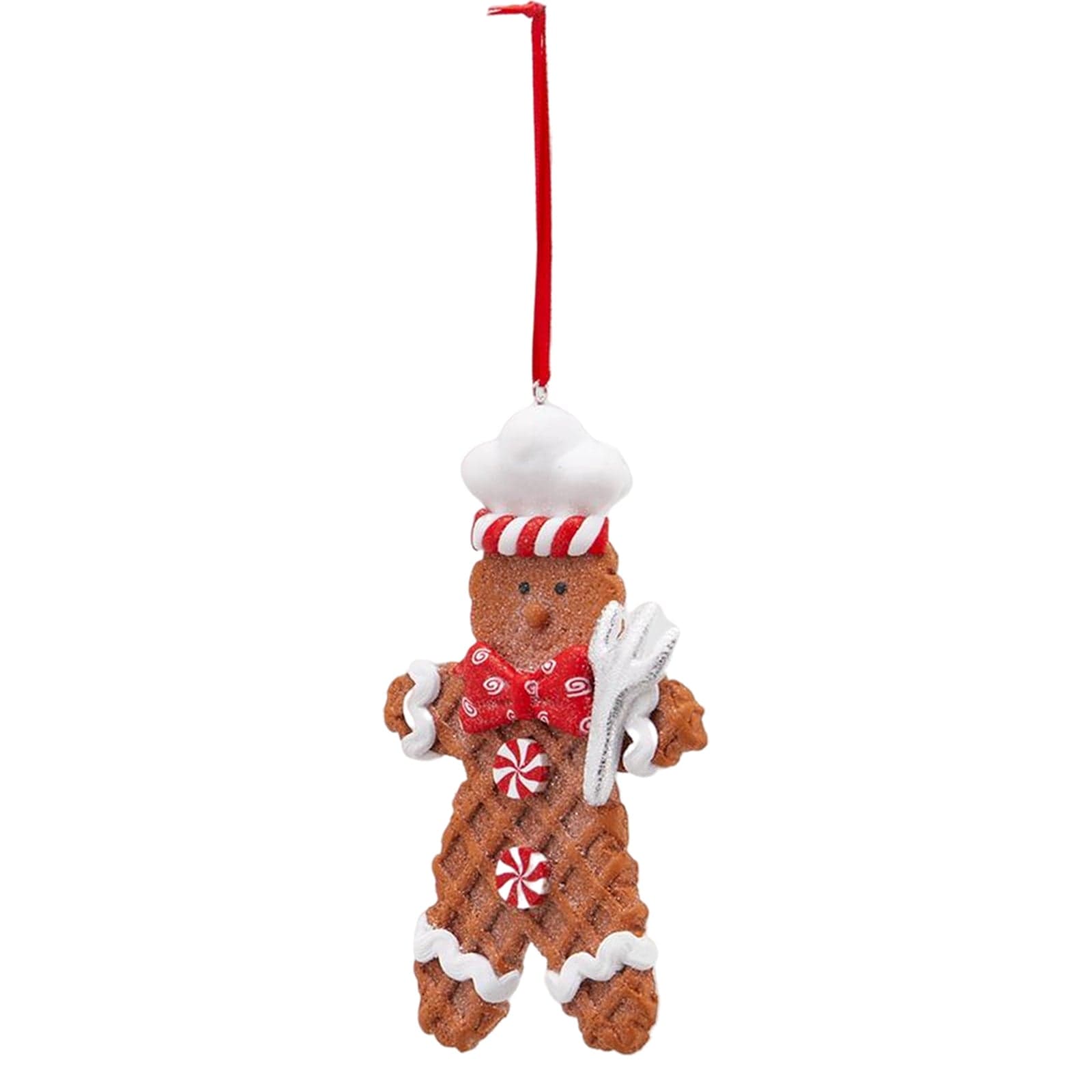 Pendaglio per albero di natale Biscotti di Marzapane da Ø 11 cm rosso e bianco - 2