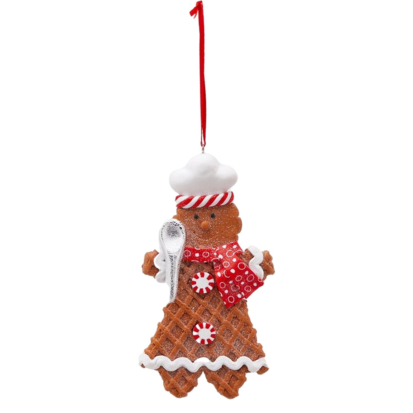 Pendaglio per albero di natale Biscotti di Marzapane da Ø 11 cm rosso e bianco - 3