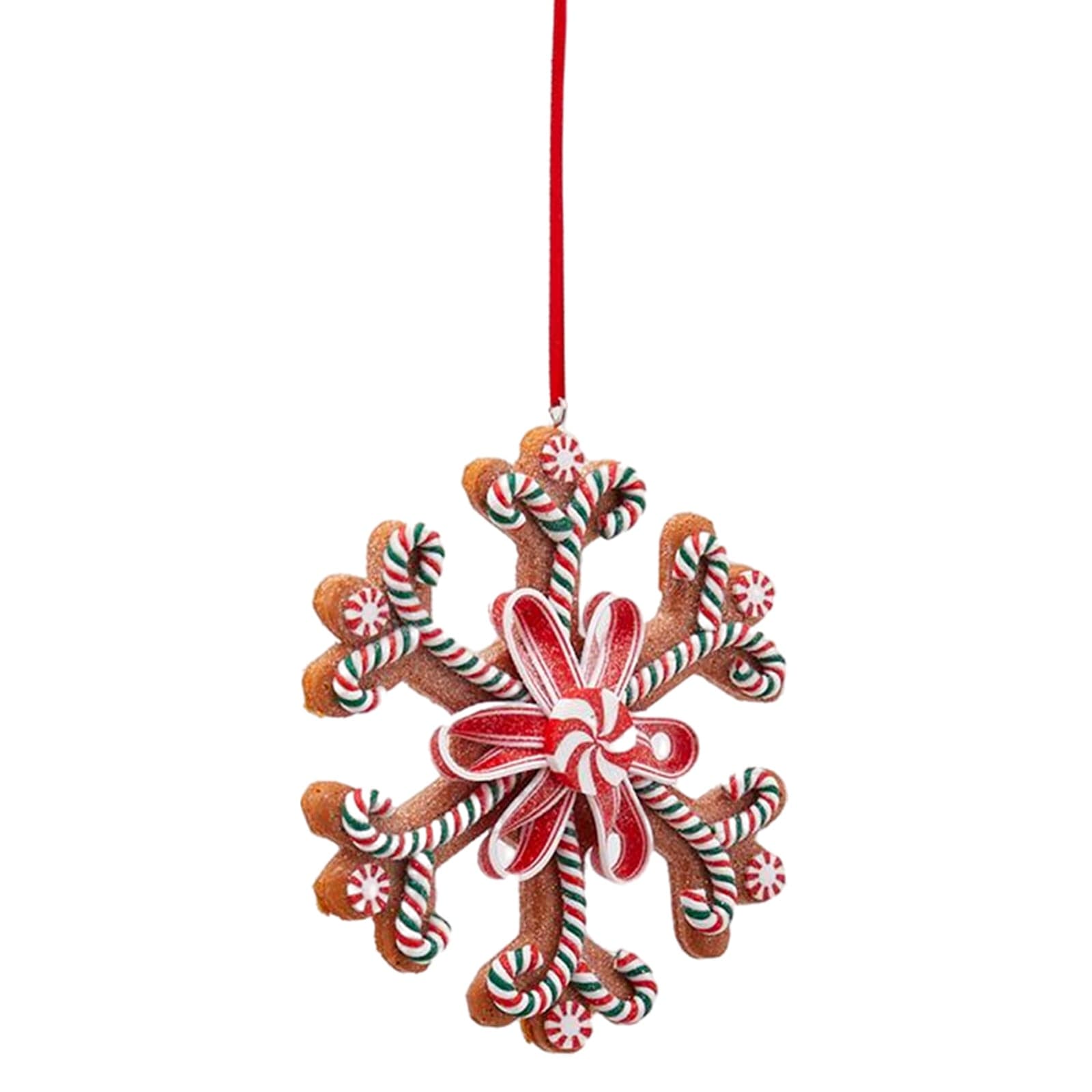 Pendaglio per albero di natale Biscotti di Marzapane da Ø 11 cm rosso e bianco - 4