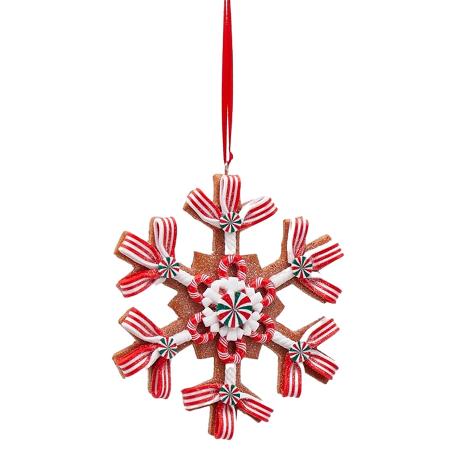 Pendaglio per albero di natale Biscotti di Marzapane da Ø 11 cm rosso e bianco - 5