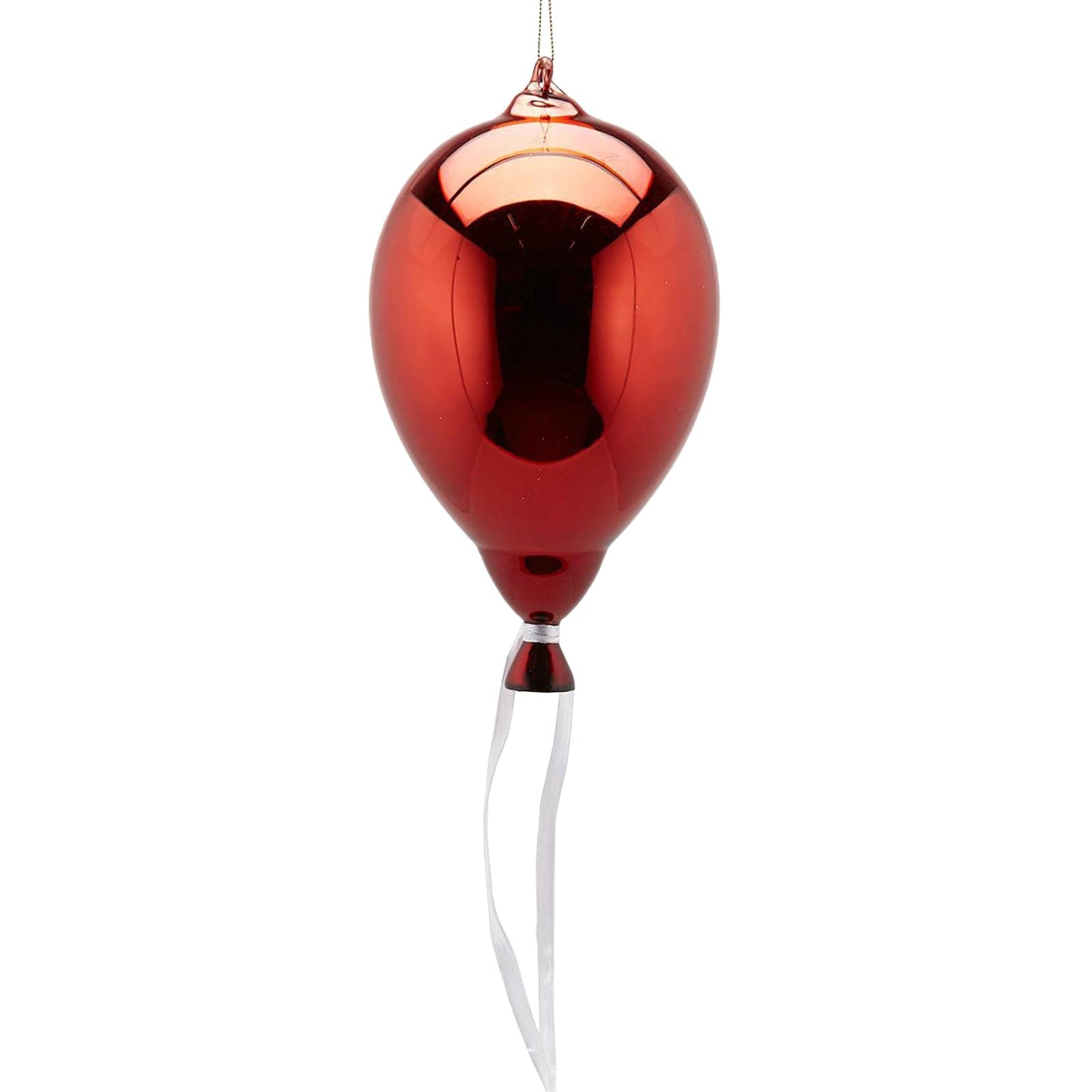 Palloncino per albero di natale in vetro color Rosso Scuro pendagli decorati e lucidi - 3
