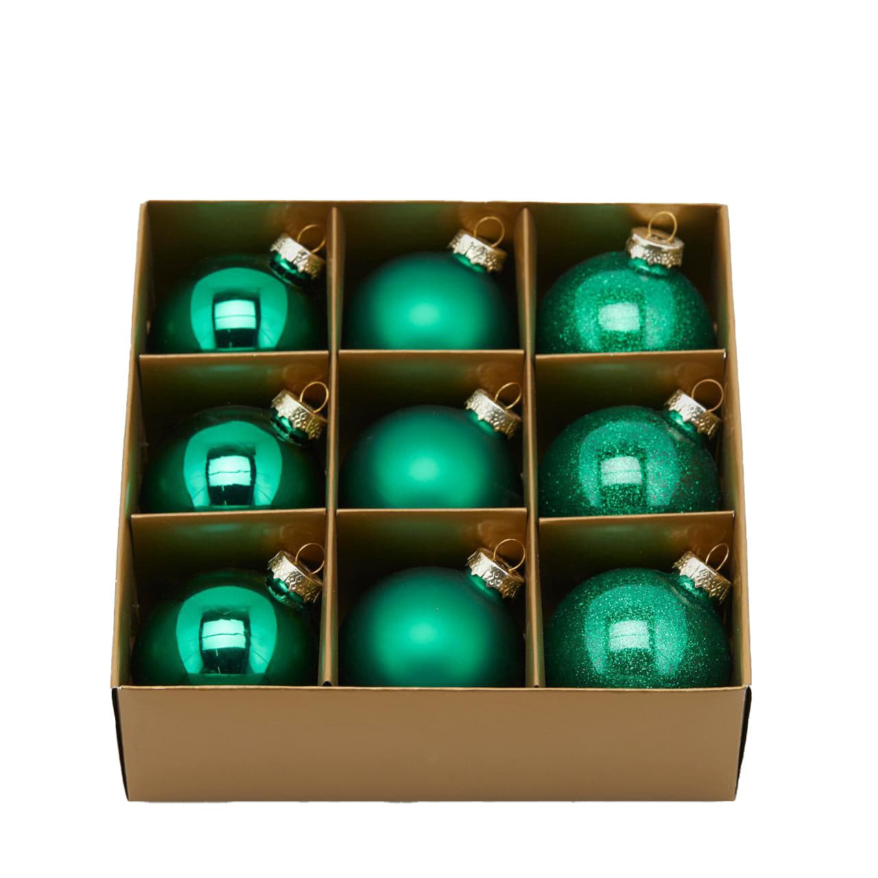 Palline per albero di natale in vetro color Verde Scuro pendagli misti decorati - 2