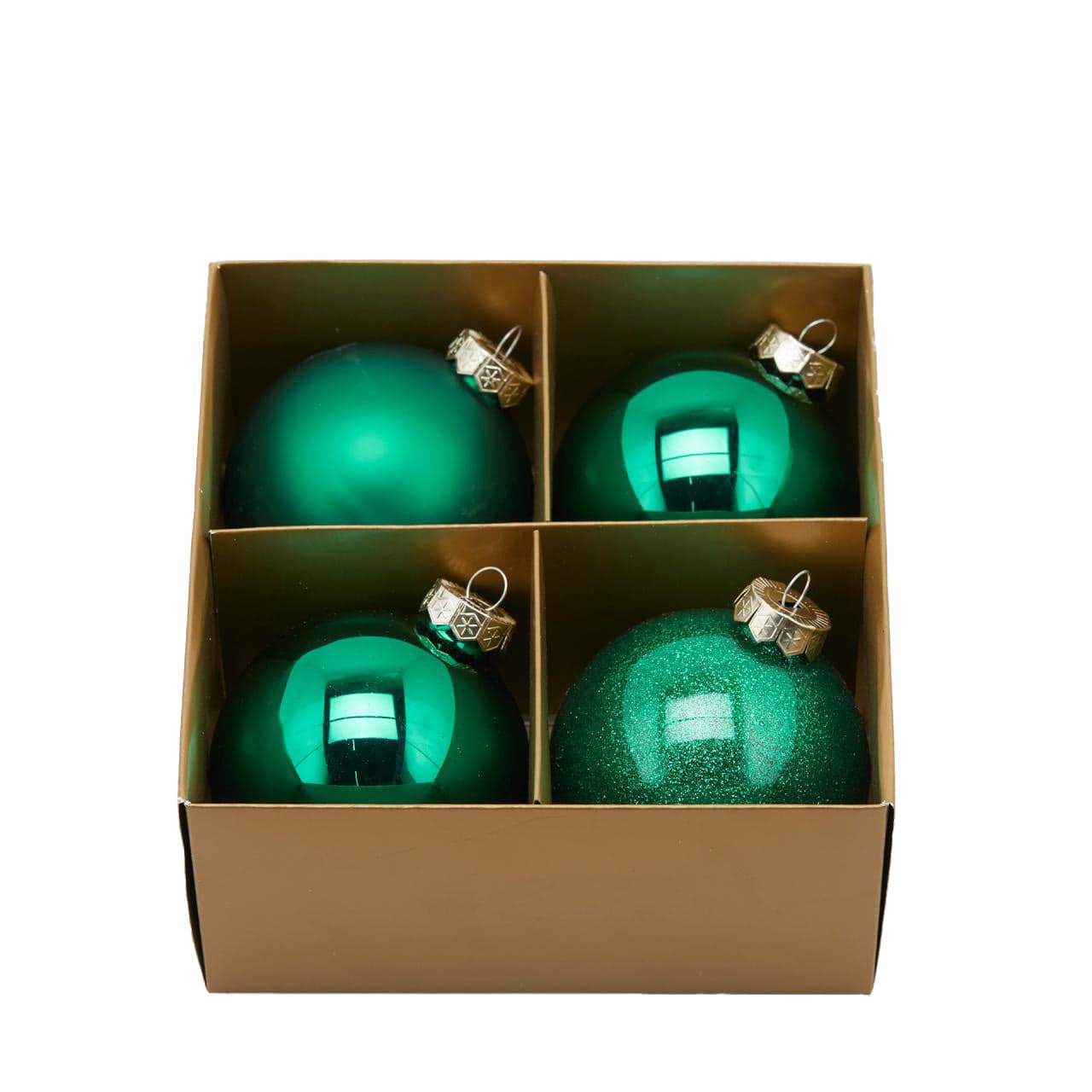 Palline per albero di natale in vetro color Verde Scuro pendagli misti decorati - 3