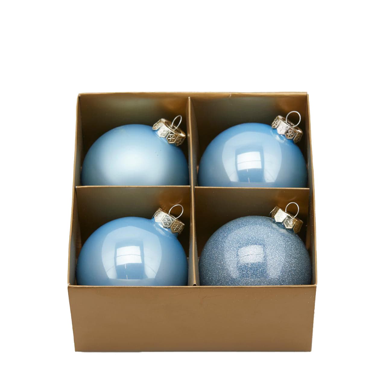 Palline per albero di natale in vetro color Blu Chiaro pendagli misti decorati - 2