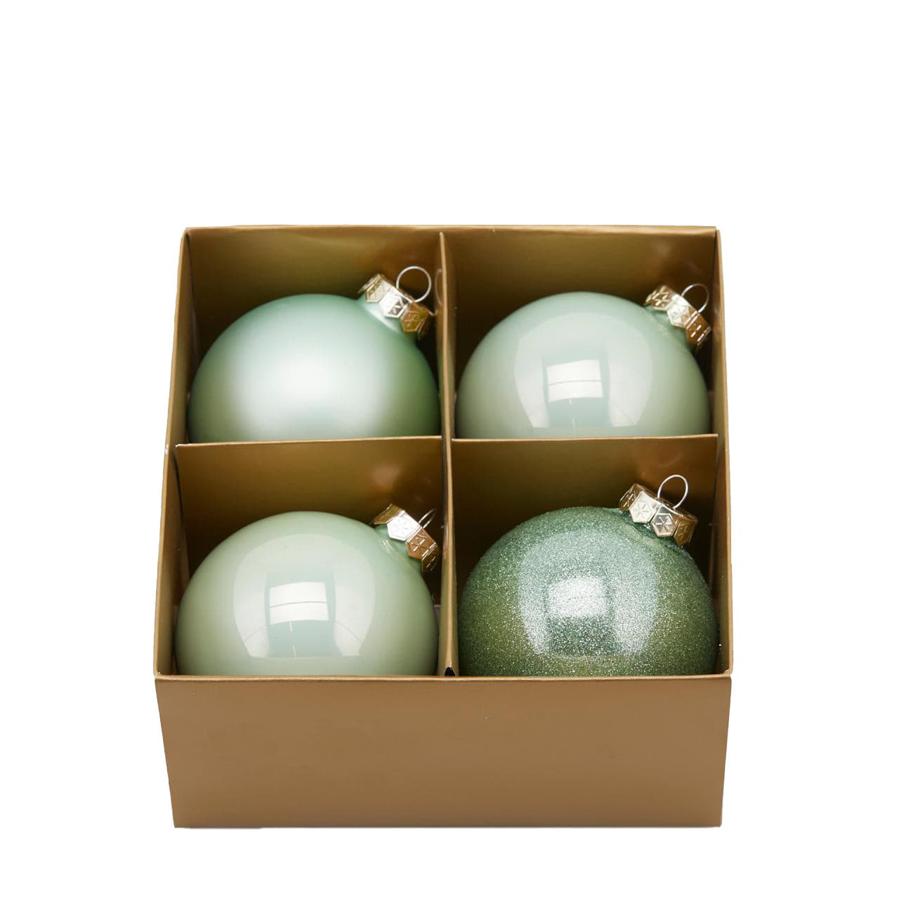 Palline per albero di natale in vetro color Verde Chiaro pendagli misti decorati - 2