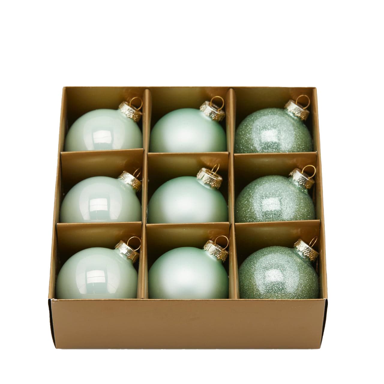 Palline per albero di natale in vetro color Verde Chiaro pendagli misti decorati - 3