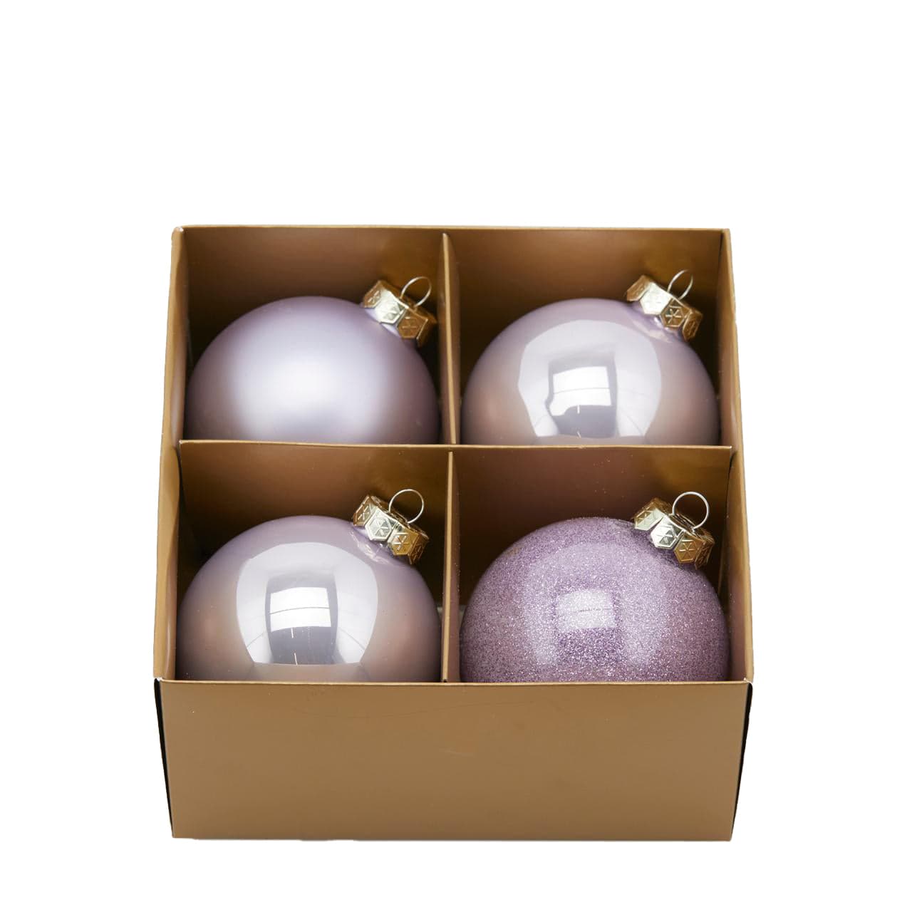 Palline per albero di natale in vetro color Lavanda pendagli misti decorati - 2