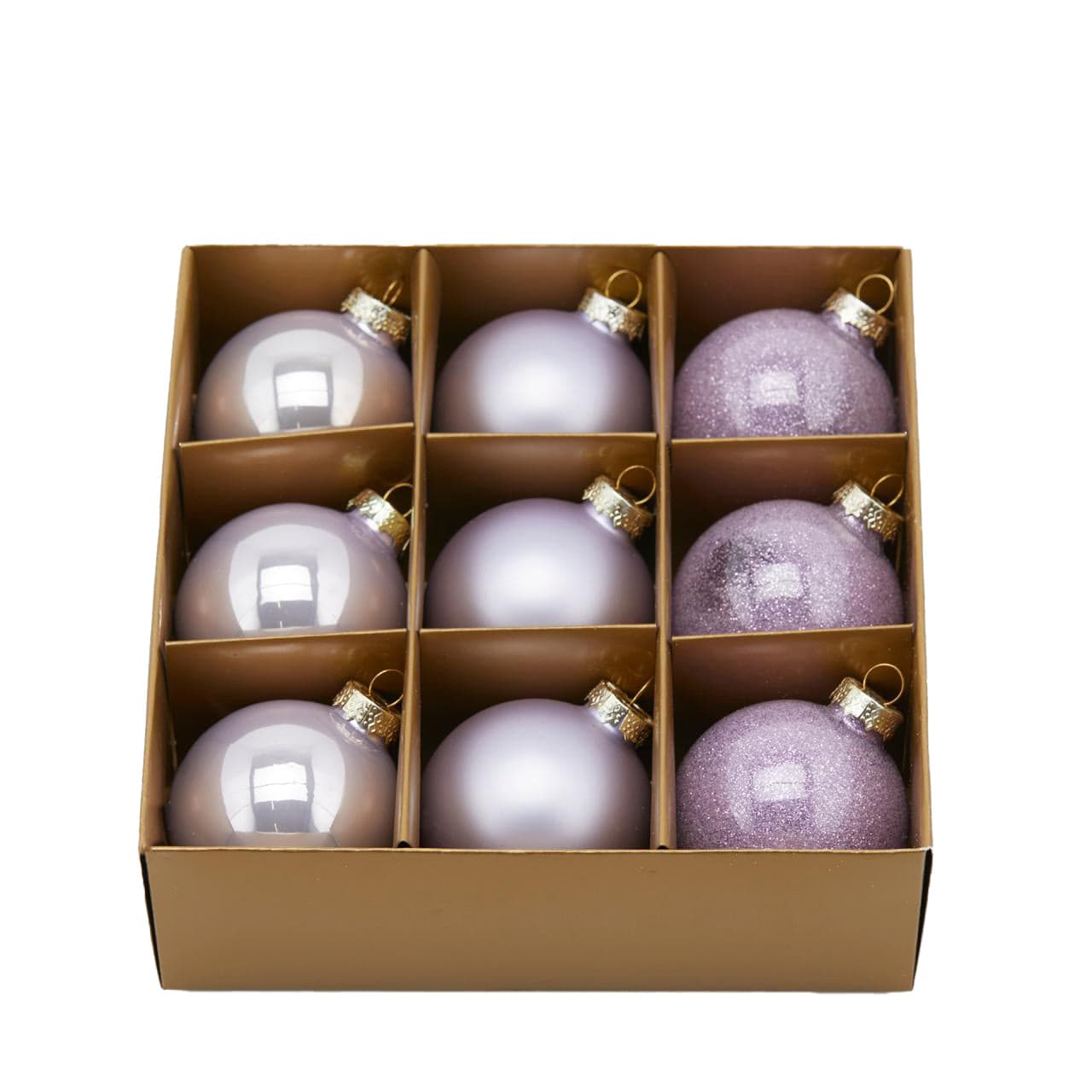 Palline per albero di natale in vetro color Lavanda pendagli misti decorati - 3