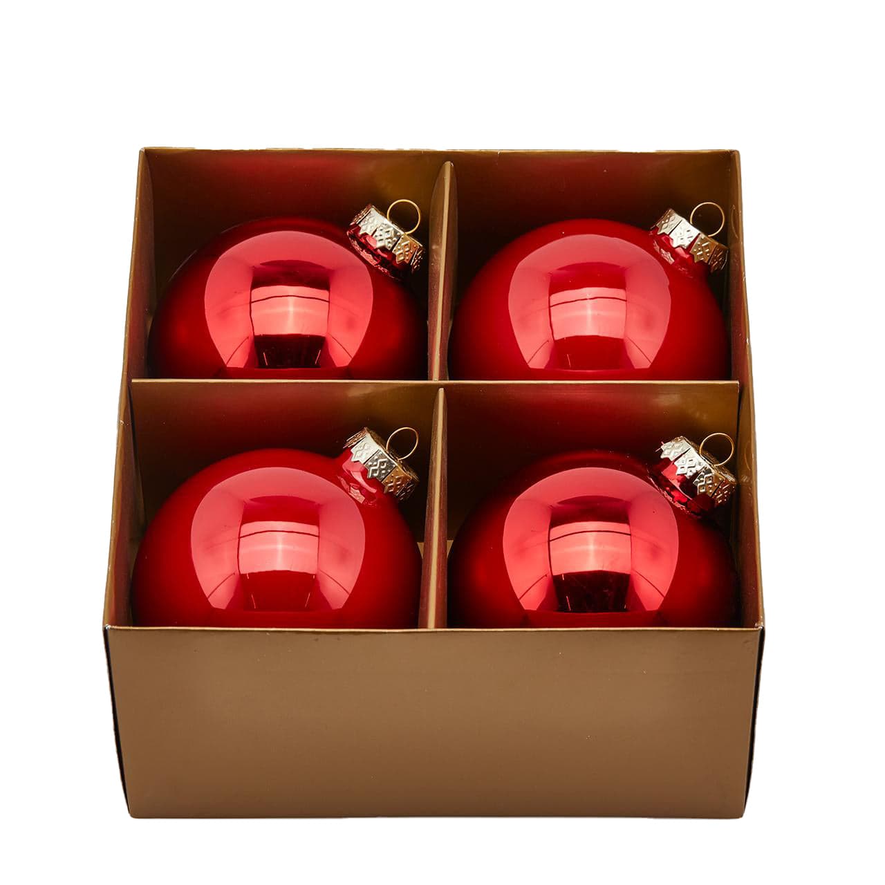 Palline per albero di natale in vetro color Rosso pendaglio decorativo lucide - 2