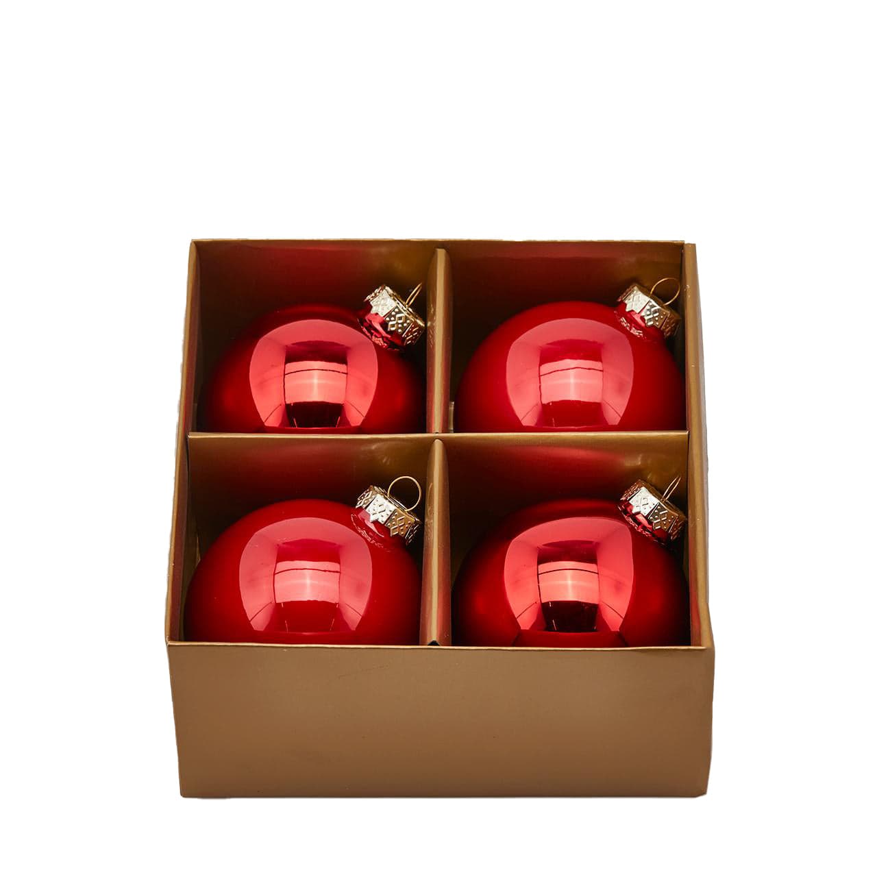 Palline per albero di natale in vetro color Rosso pendaglio decorativo lucide - 3