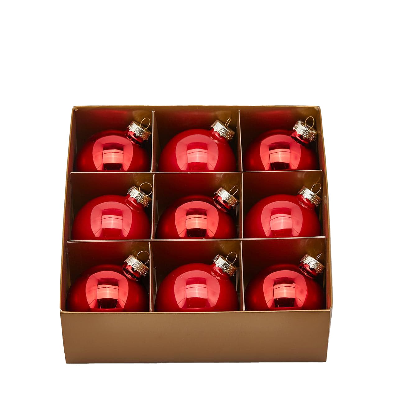 Palline per albero di natale in vetro color Rosso pendaglio decorativo lucide - 4