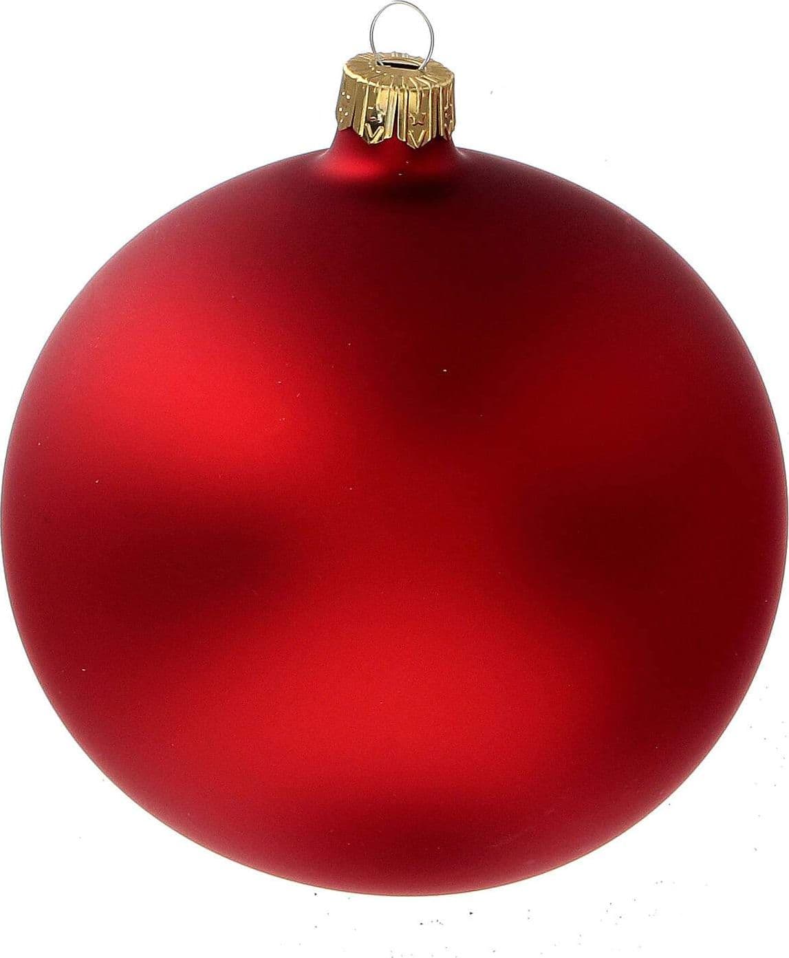 12 palline natalizie in PVC Rosso Lucido ed Opaco da Ø 8 cm, Pendaglio Tinta Unita - 2