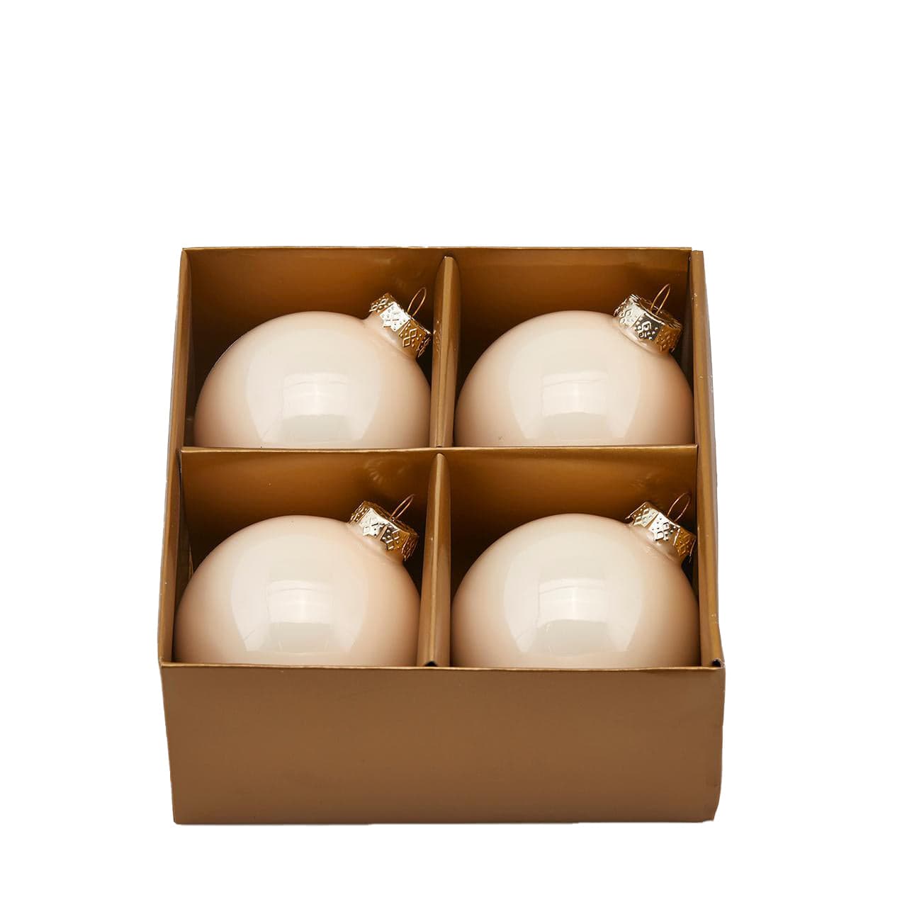 Palline in vetro per albero di natale Champagne, pendaglio specchiato Tinta unita - 3