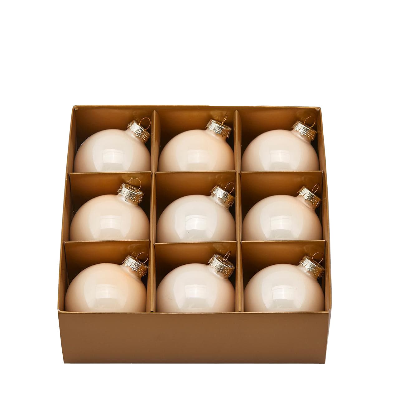 Palline in vetro per albero di natale Champagne, pendaglio specchiato Tinta unita - 4
