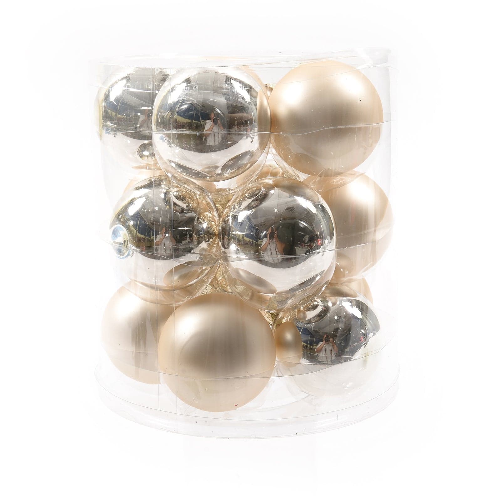 Set Palline per albero di natale Decorazione Natalizia opache e lucide oro tinta unita - 2