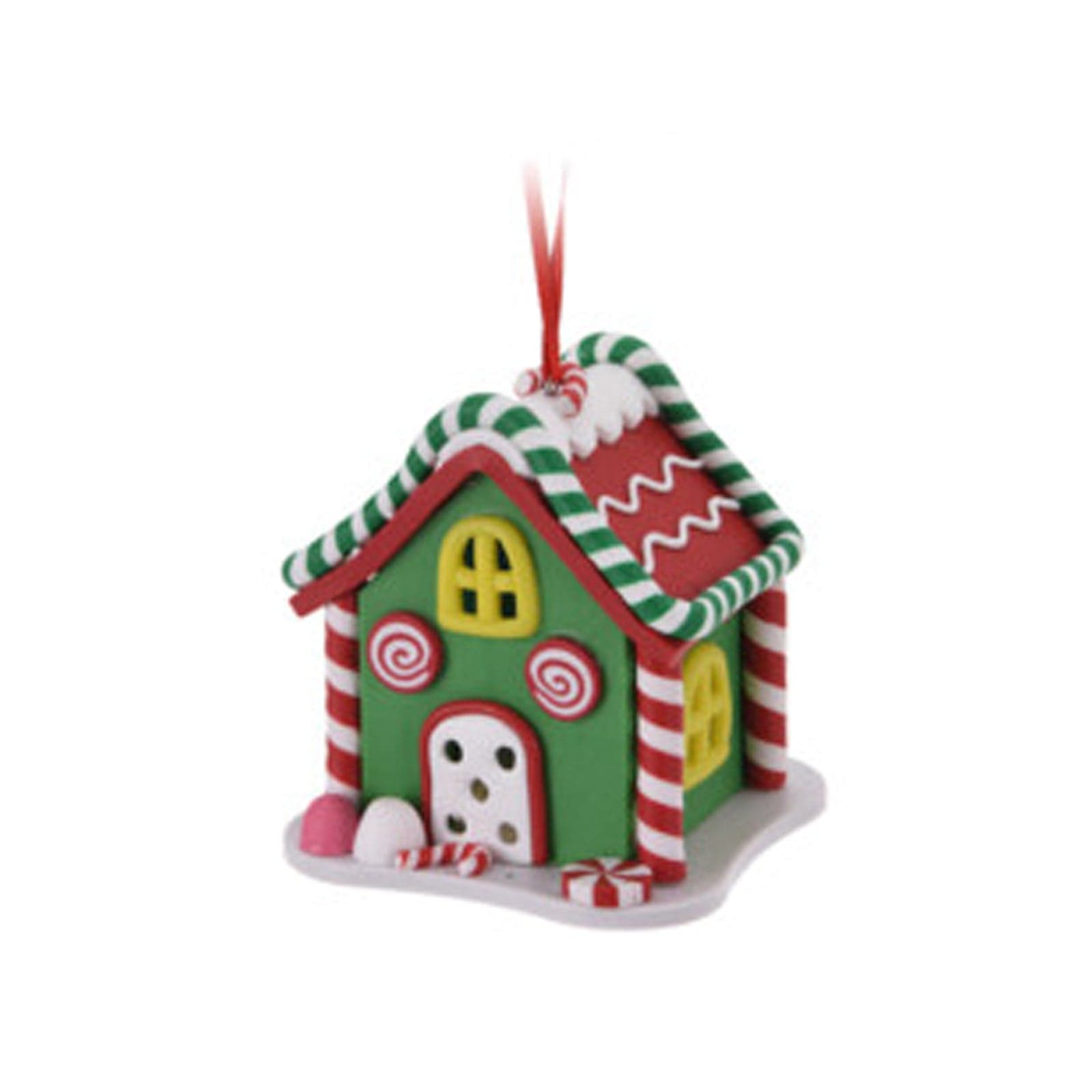 Pendaglio "Candy House" con Led pallina particolare per albero di natale h 8 cm - 5