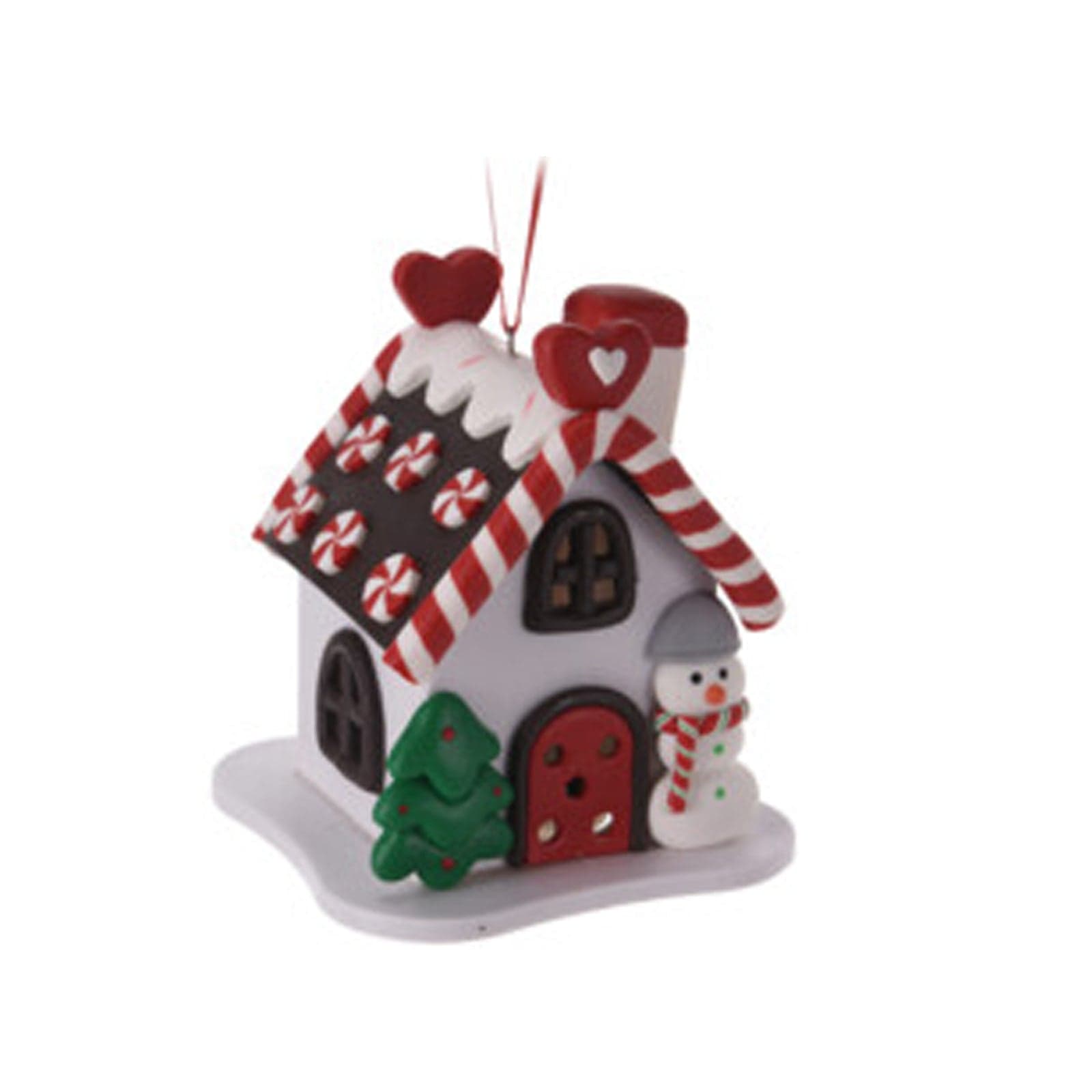 Pendaglio "Candy House" con Led pallina particolare per albero di natale h 8 cm - 6