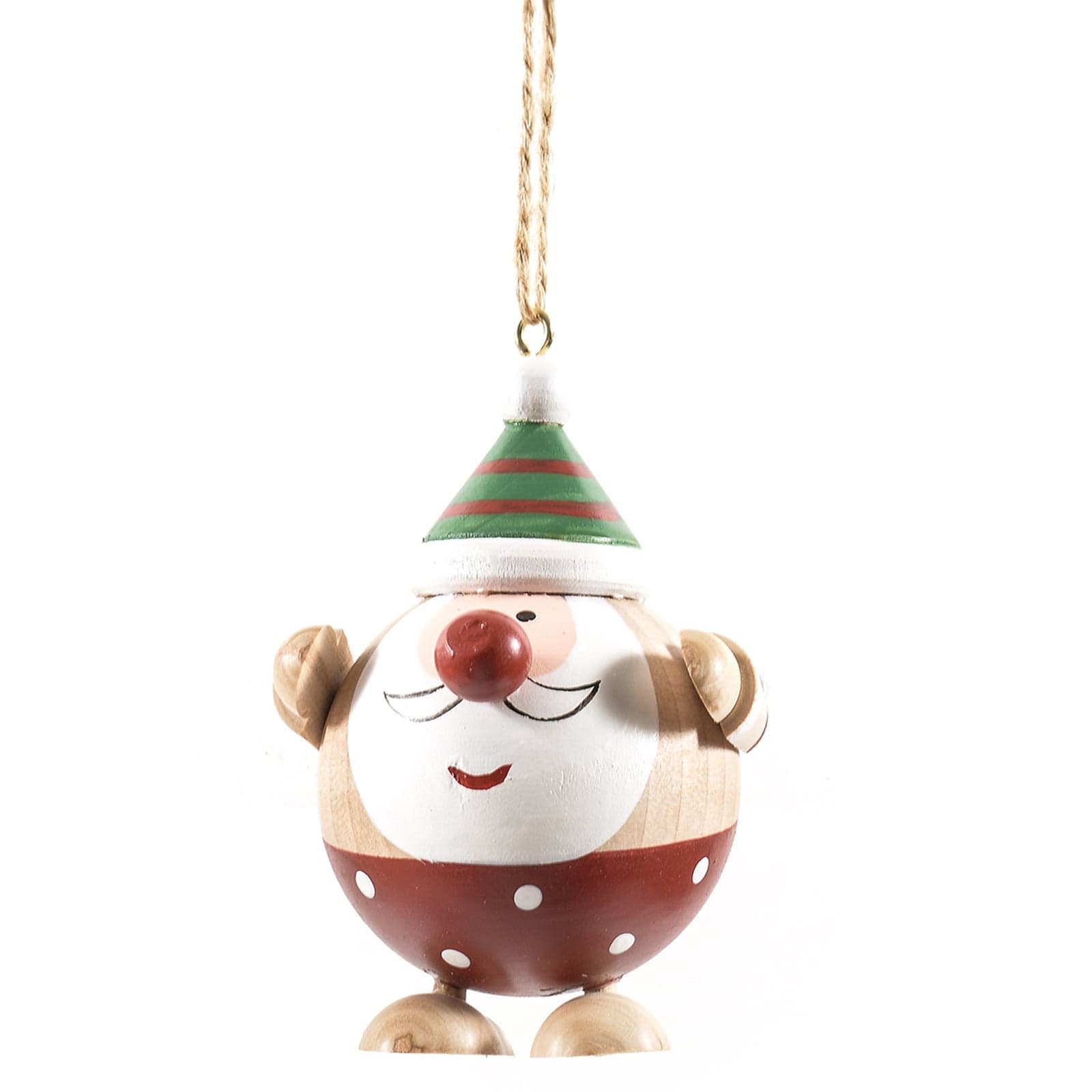 Pendente natalizio in legno per Albero di Natale, Babbo Natale h 9 cm - 2