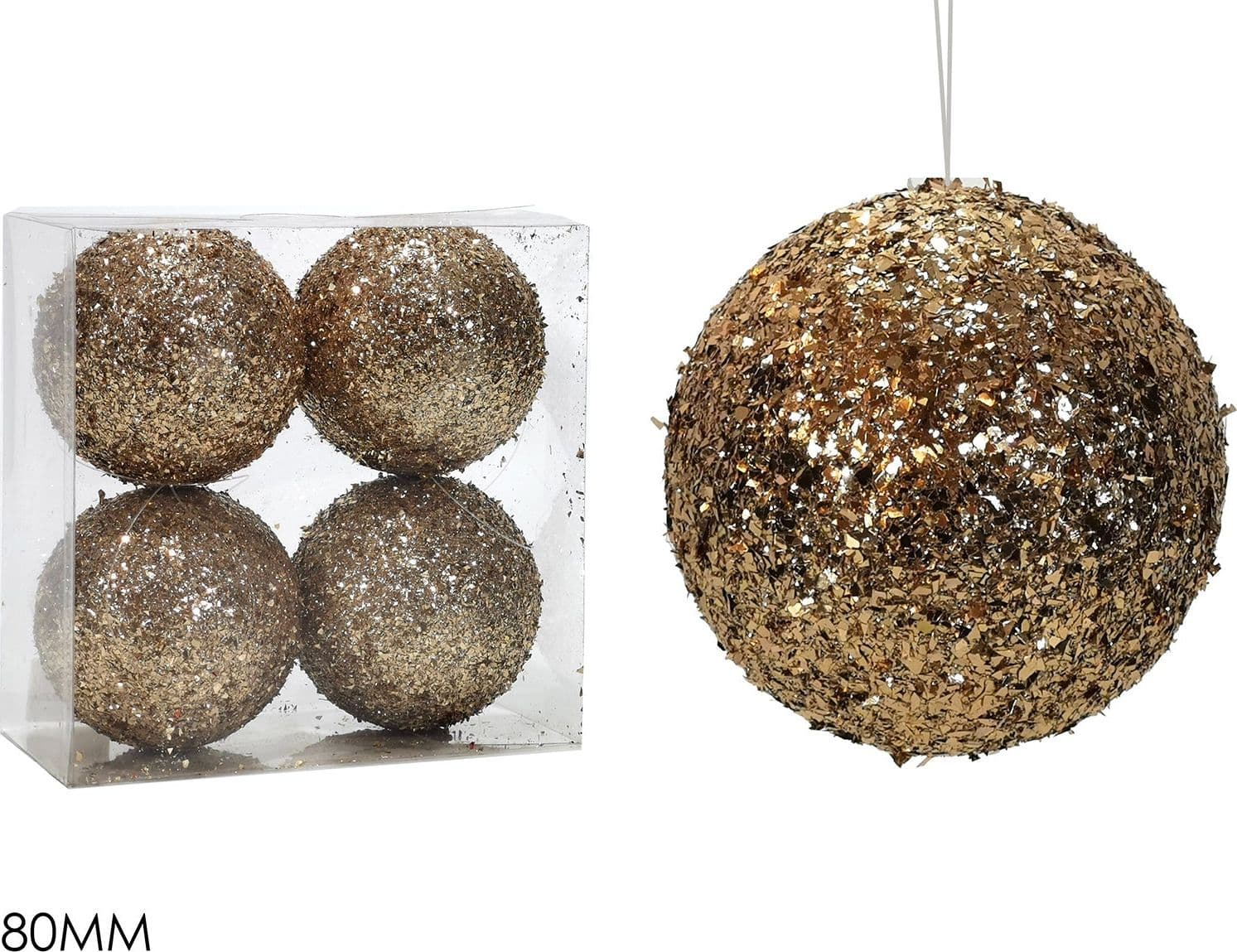 Palline "Foglie Champagne" per albero di Natale moderno ed elegante - 4