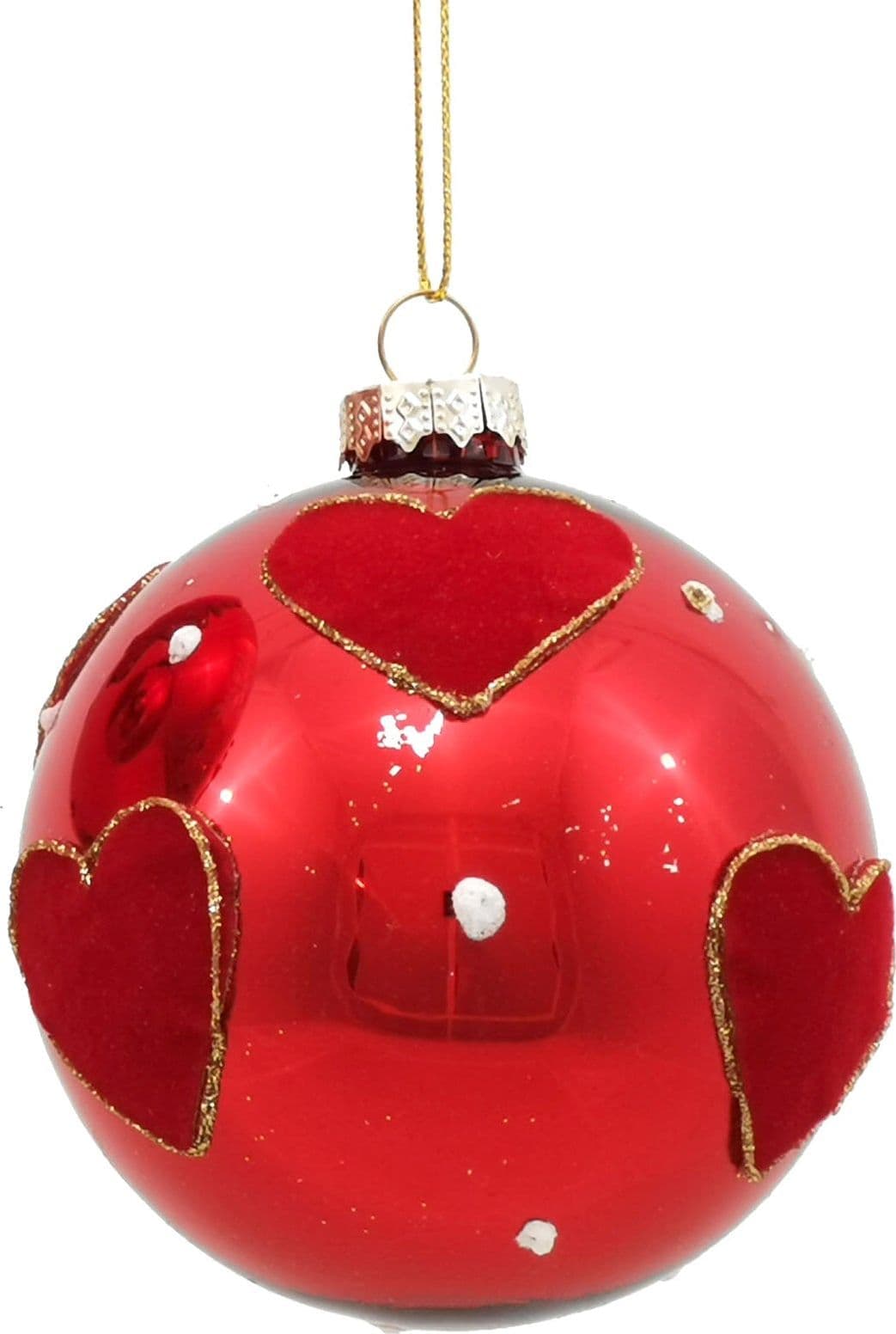 Palline in vetro "Rosso Lucente" con decorazione per albero di Natale 12 sfere da ø 8 cm - 4