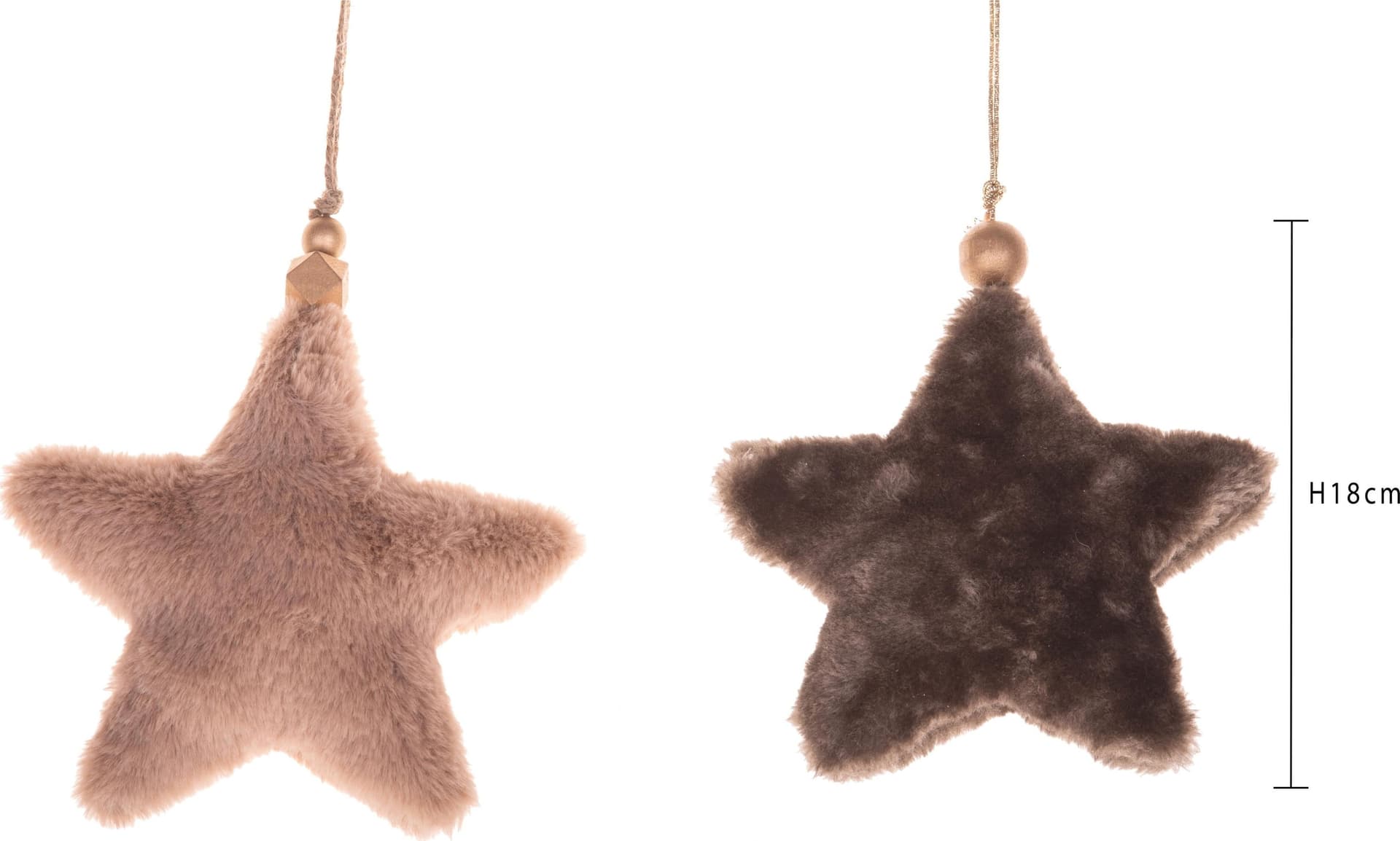 Stella in peluche decorazione natalizia pendaglio per albero di natale h 18 cm - 2