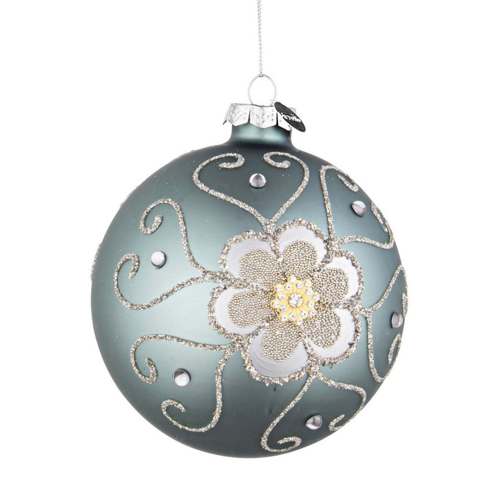 Palline per albero di natale in vetro Floret Avio Grigio pendaglio Tinta Unita - 2