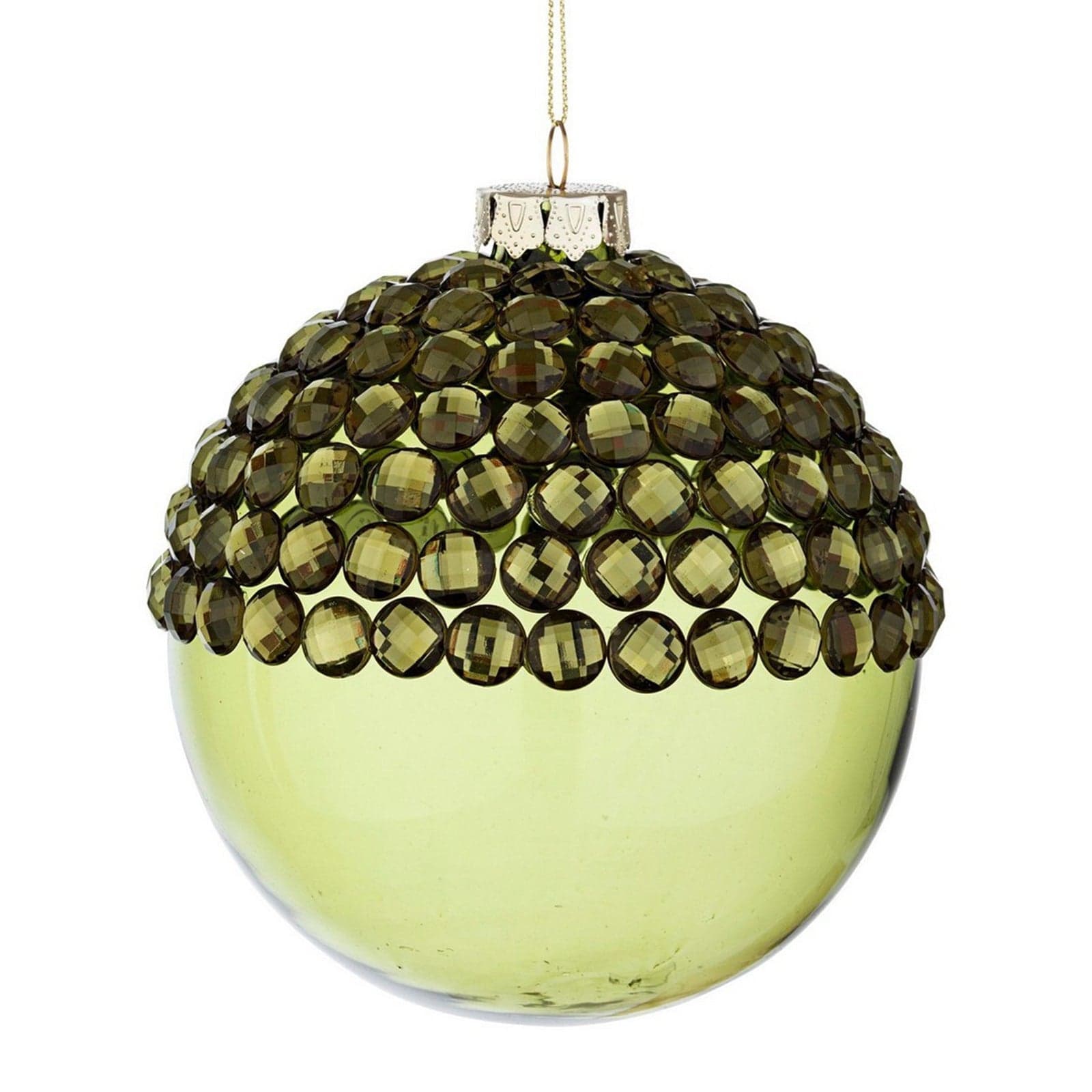 Palline per albero di natale in vetro Jewel Verde pendaglio Tinta Unita - 2
