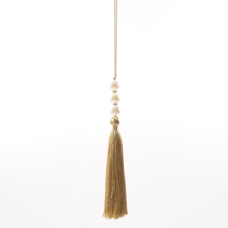 Pallina di perle con Nappa per albero di natale sfera natalizia particolare h 24 cm - 2