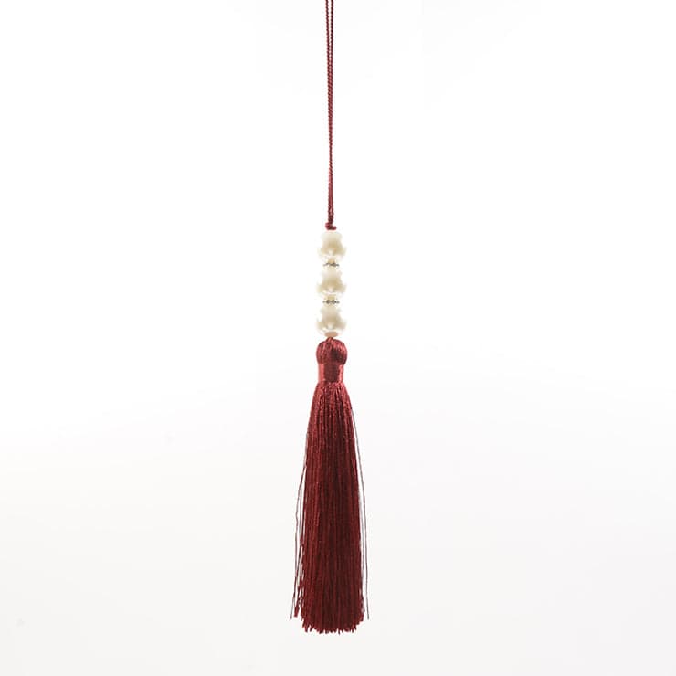 Pallina di perle con Nappa per albero di natale sfera natalizia particolare h 24 cm - 3