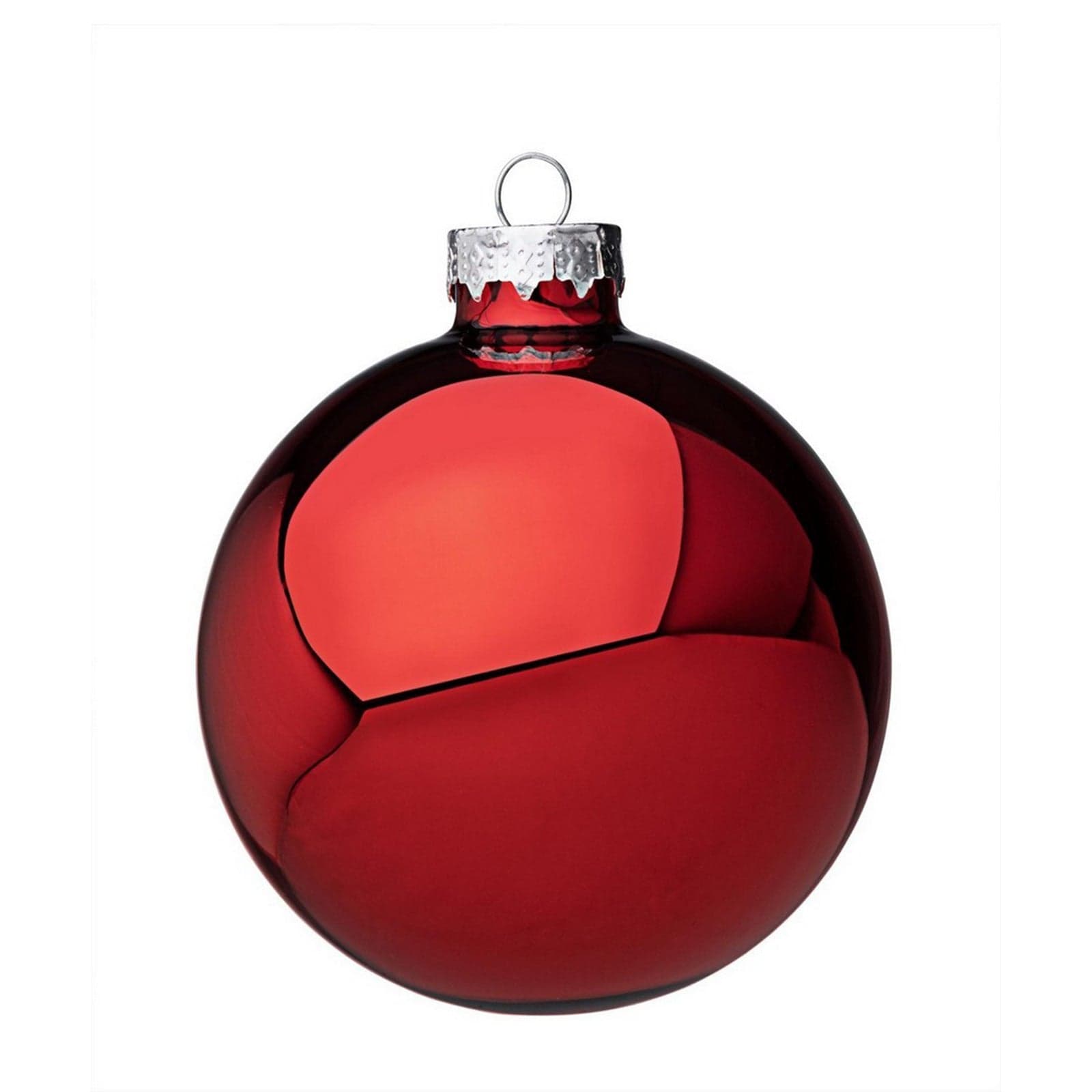 Palline per albero di natale in vetro Rosso Melograno Lucido pendaglio Tinta Unita - 2