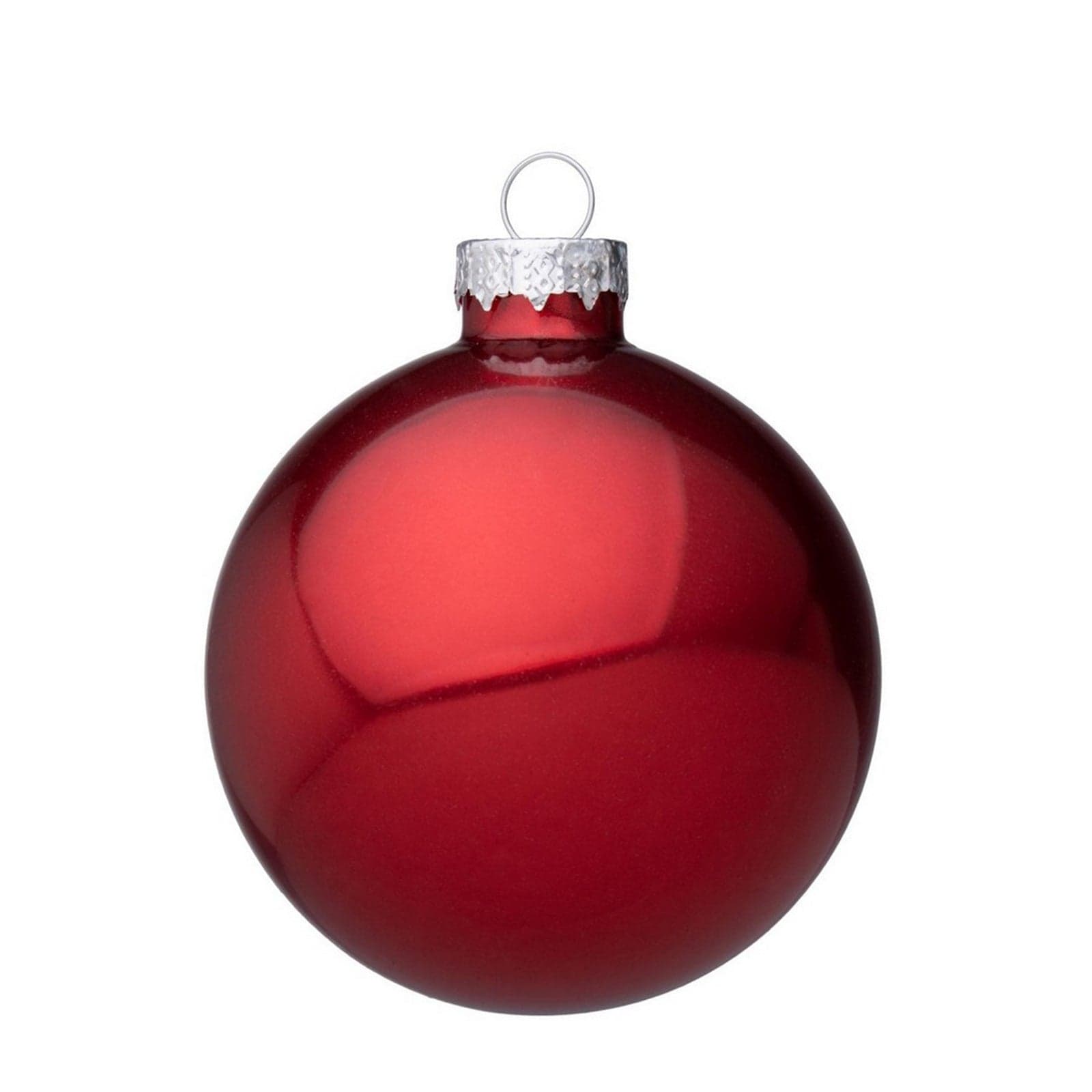 Palline per albero di natale in vetro Rosso Shimmer pendaglio Tinta Unita - 2