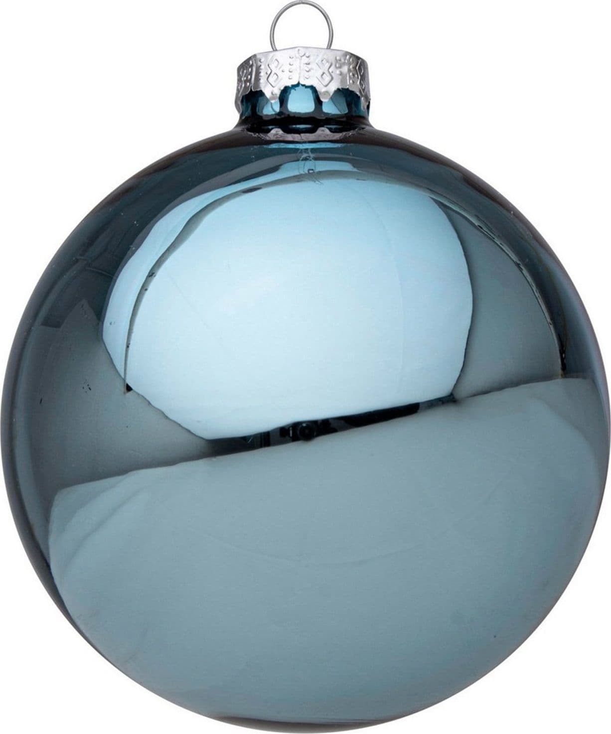 Palline per albero di natale in vetro Azzurro Lucido pendaglio Tinta Unita - 2