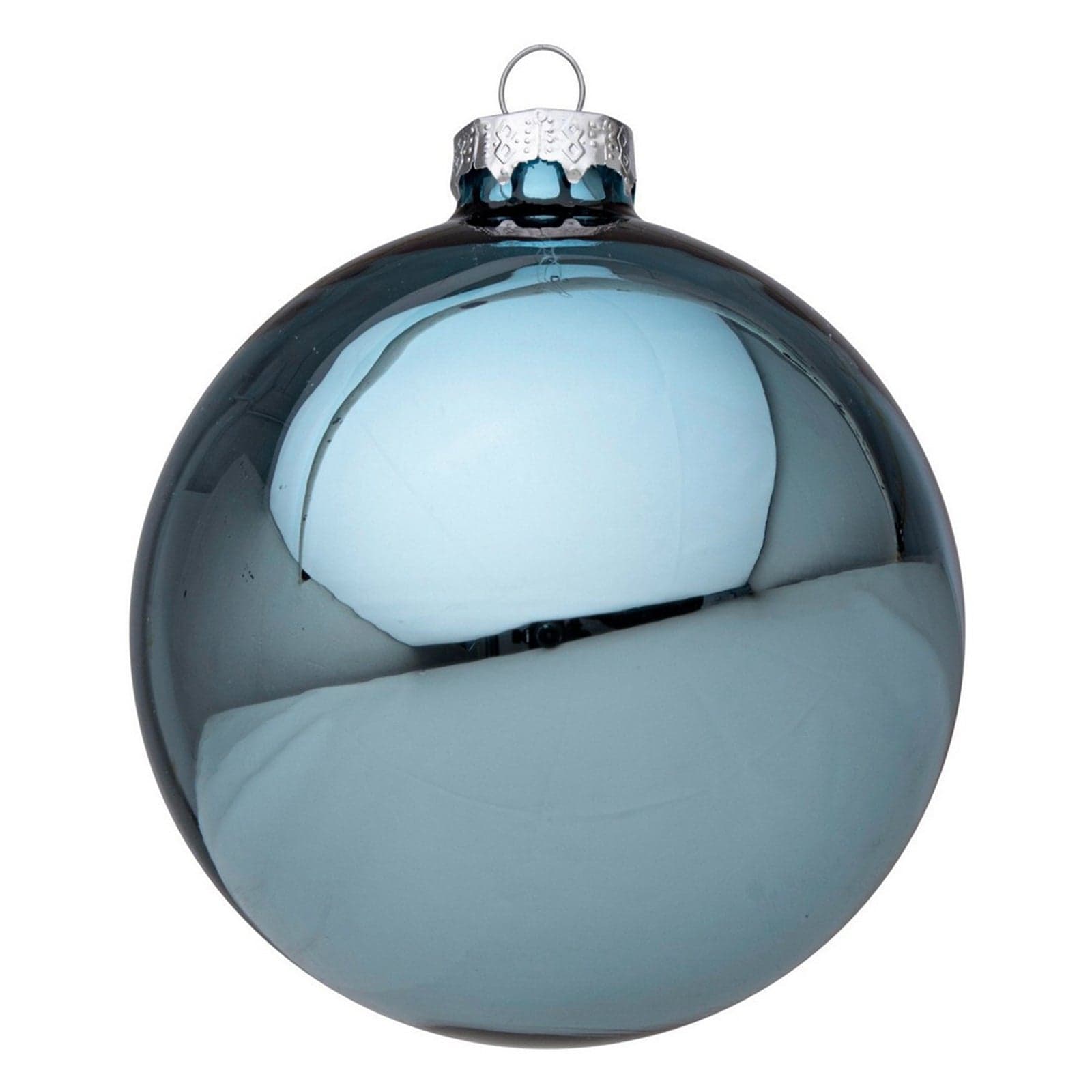 Palline per albero di natale in vetro Azzurro Lucido pendaglio Tinta Unita - 2