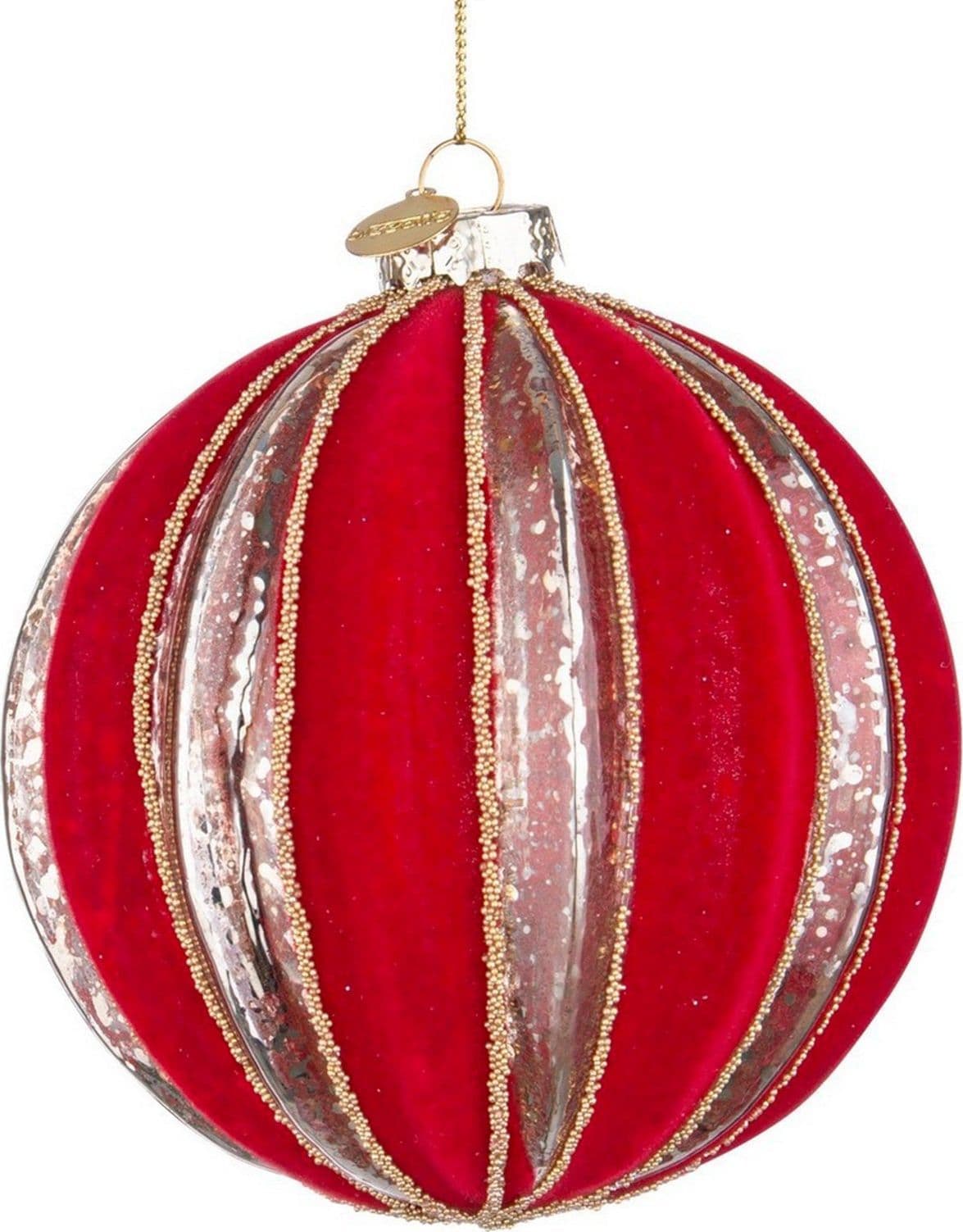 Palline per albero di natale in vetro Velours Rosso pendaglio Tinta Unita - 2