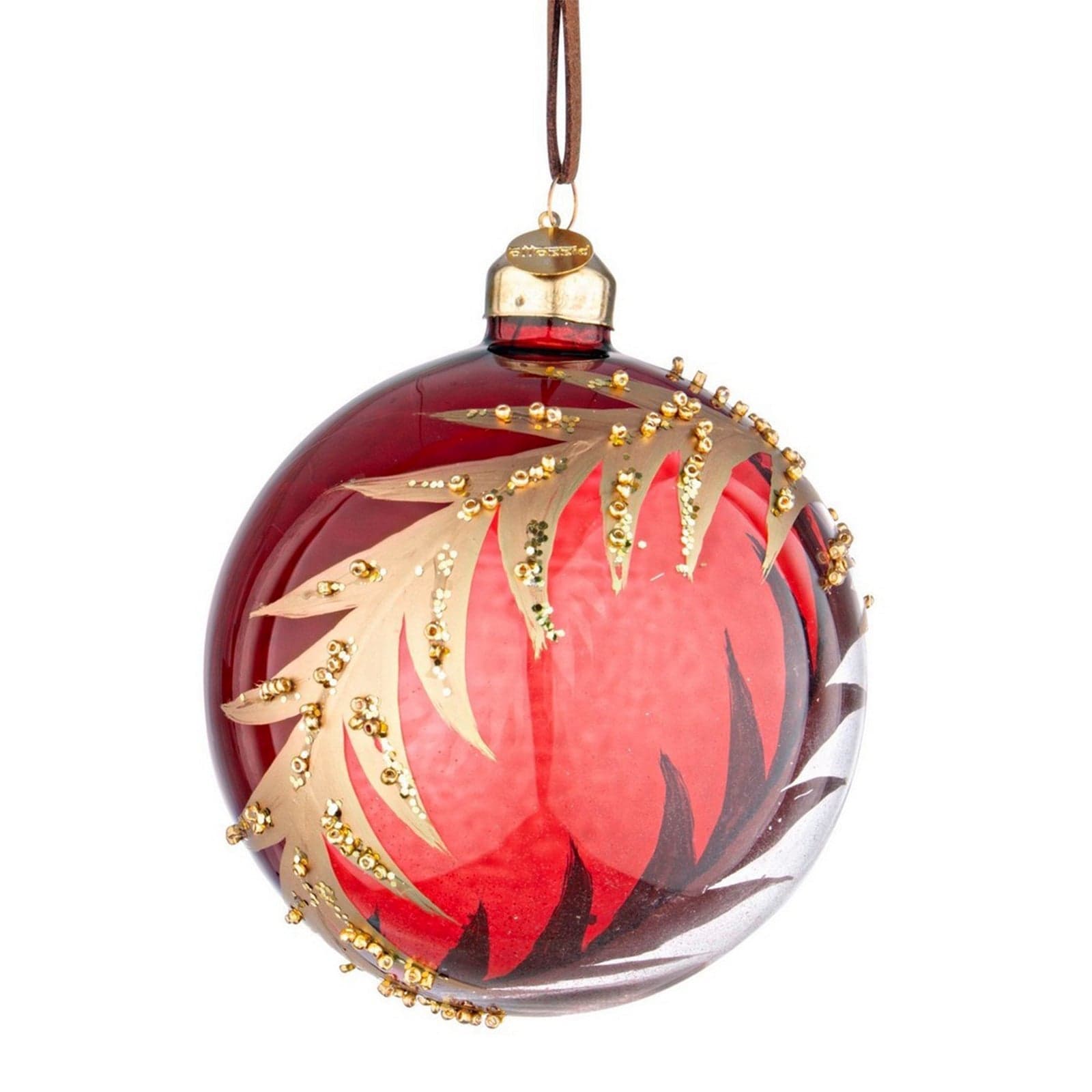 Palline per albero di natale in vetro Rosso Trasparente pendaglio Tinta Unita - 2