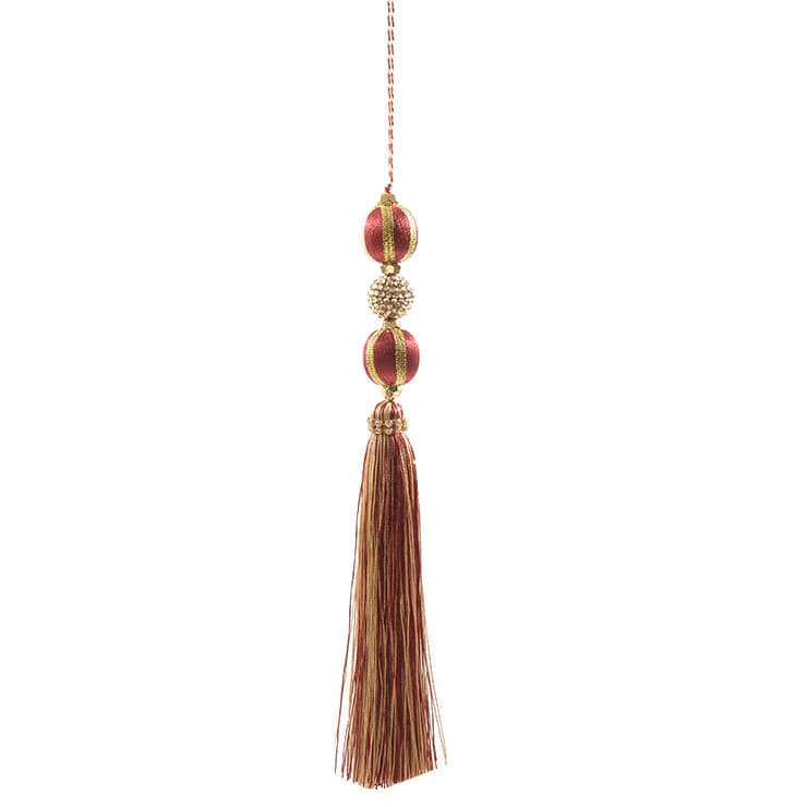 Pallina in velluto con Nappa per albero di natale sfera natalizia particolare h 26 cm - 2