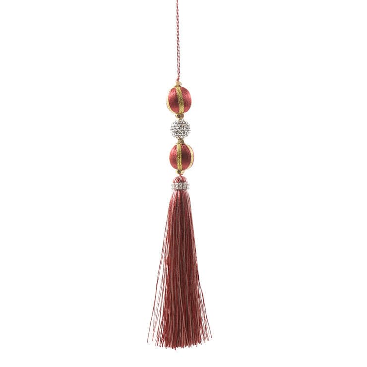 Pallina in velluto con Nappa per albero di natale sfera natalizia particolare h 26 cm - 4
