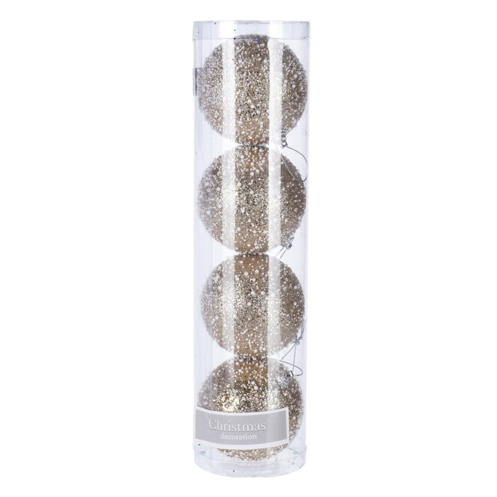 4 palline per albero di natale Champagne Ø 8 cm pendaglio decorato - 3