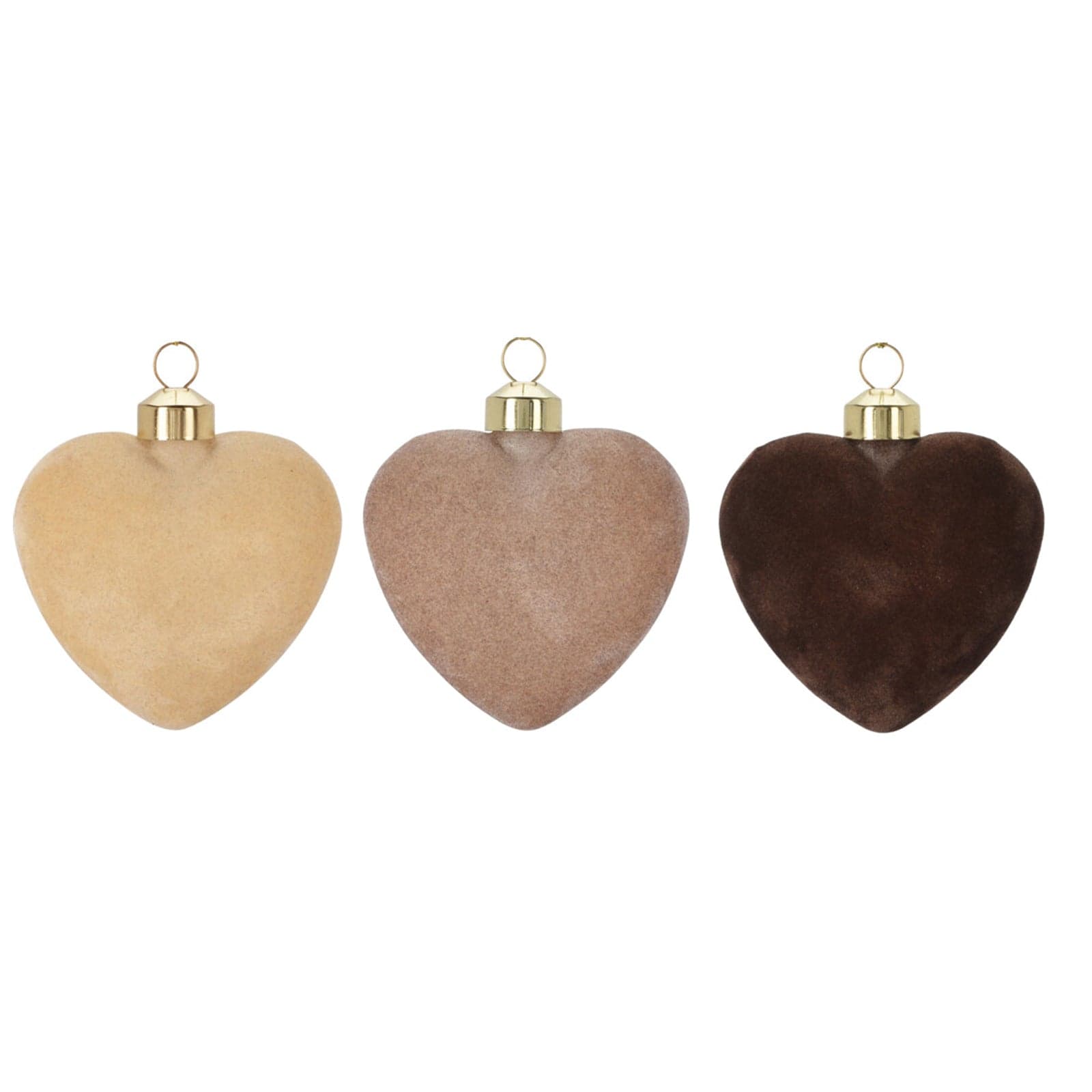 12 Palline per albero di natale in velluto "Cuore" pendaglio Tinta Unita 8 cm - 2