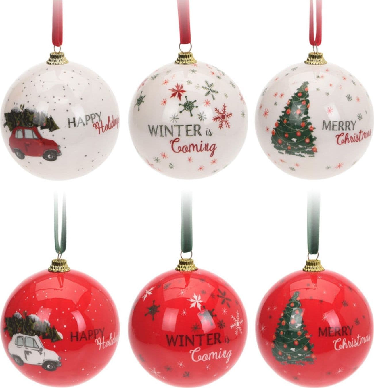 40 palline per albero di natale in vetro con Glitter da Ø 7,5 cm pendaglio decorato - 2