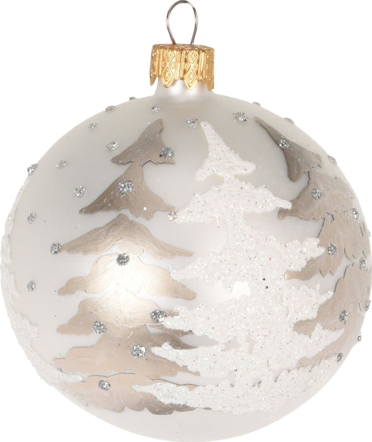 12 palline per albero di natale in vetro con glitter da Ø 8 cm pendaglio decorato - 1