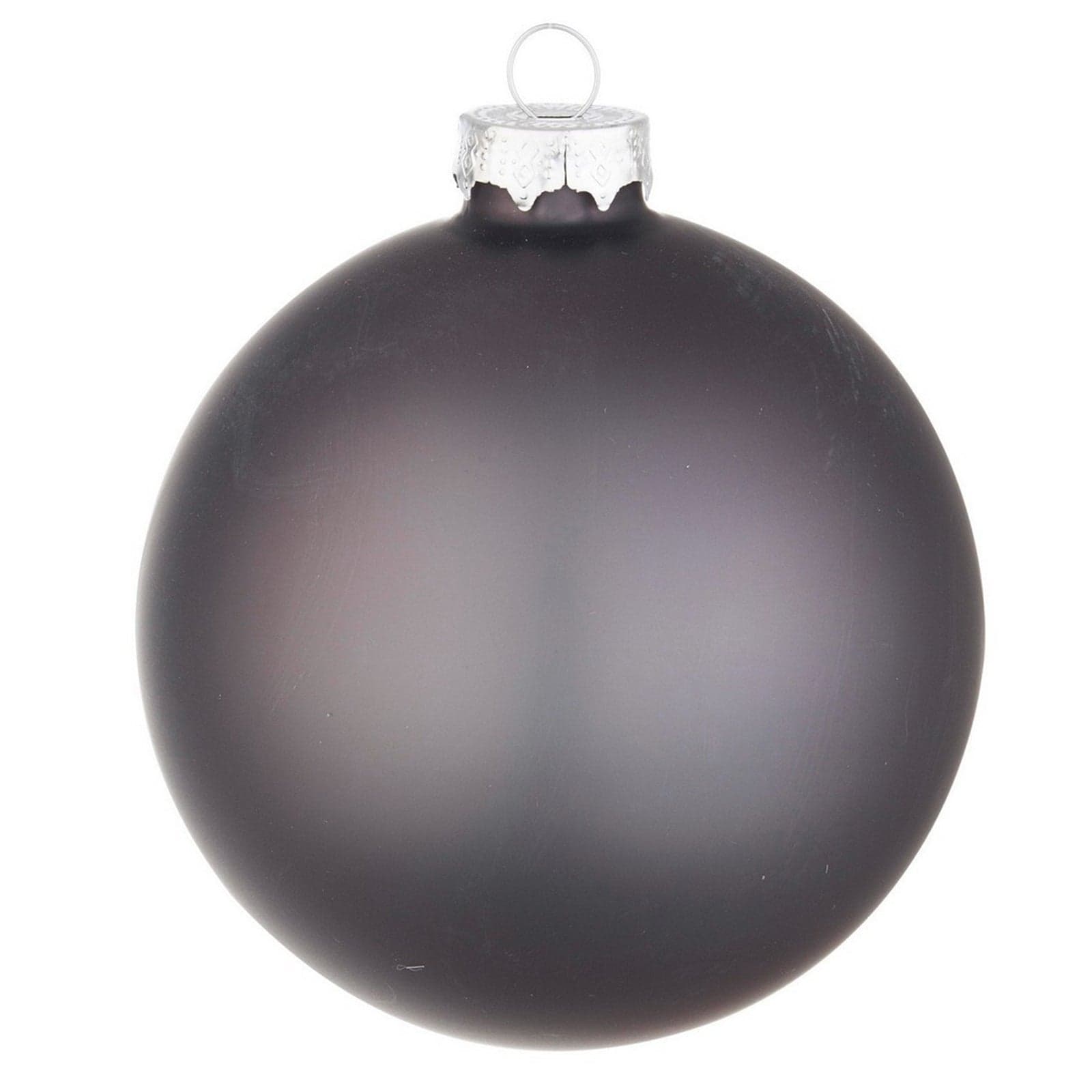 Palline per albero di Natale in vetro Grigio Scuro Opaco con pendaglio Tinta Unita - 2